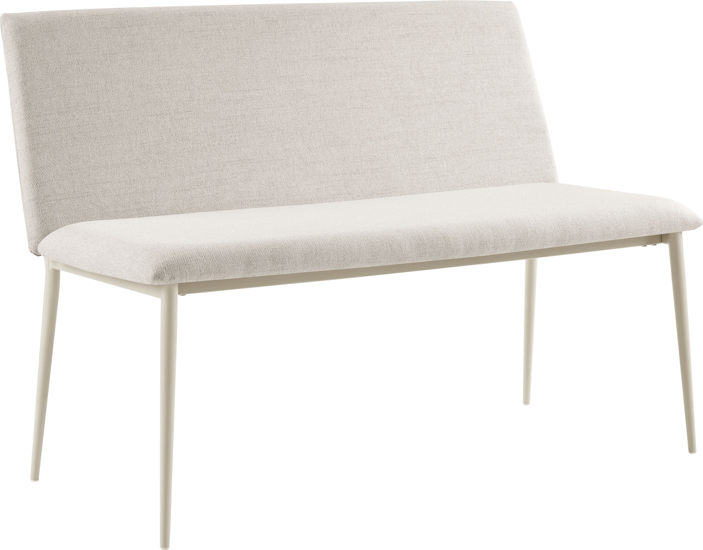 Image of GOODproduct Essgruppe "Kryce" Set, 120 cm Esstisch + 2 Stühle + Bank, 4 Stk. tlg. Strukturstoff, robustem Metallgestell, Tischplatte aus Sinterstein