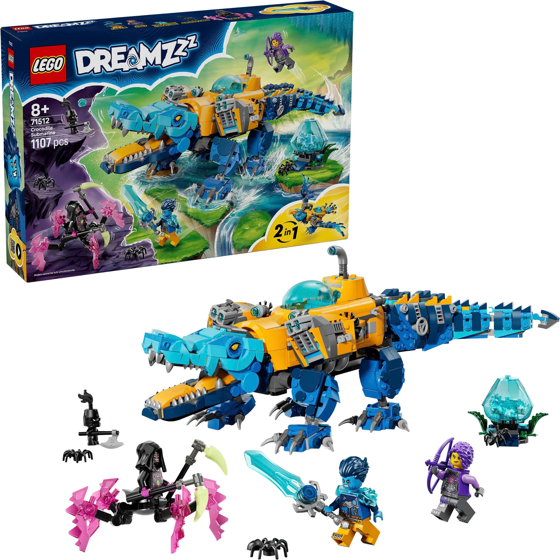 Image of LEGO Konstruktionsspielsteine "Krokodil-U-Boot (71512), LEGO DREAMZzz" Made in Europe