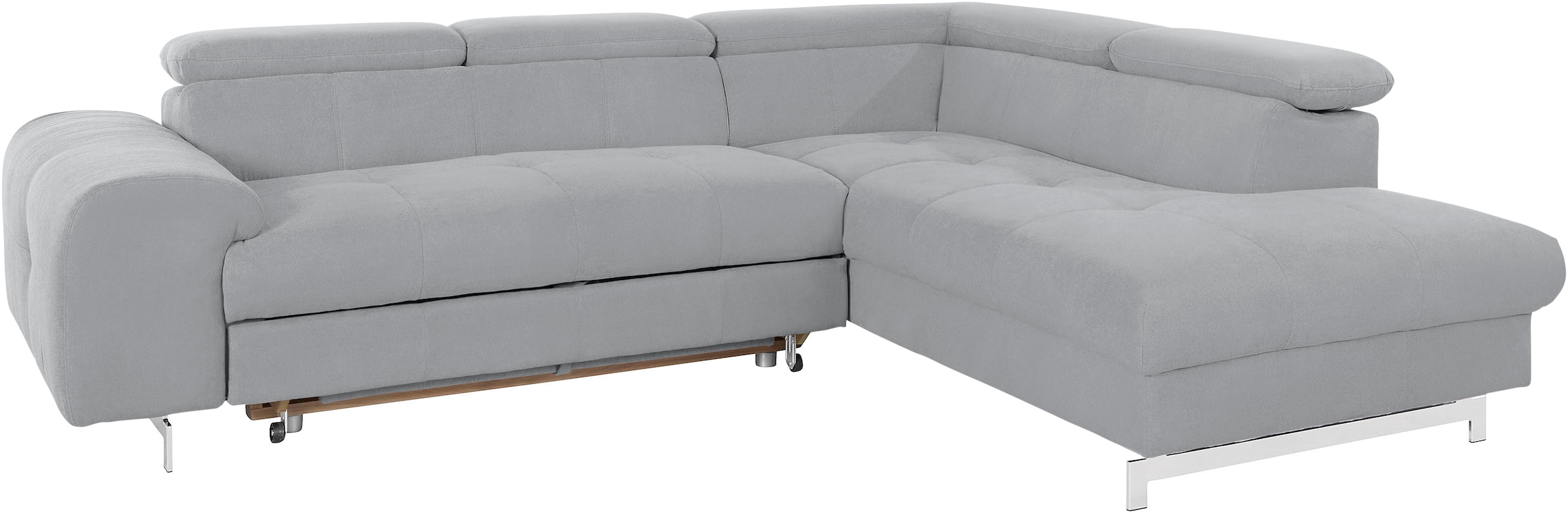 COTTA Ecksofa »Chef L-Form«, mit Kopfteilverstellung, edle Metallkufen, wahlweise mit Bettfunktion