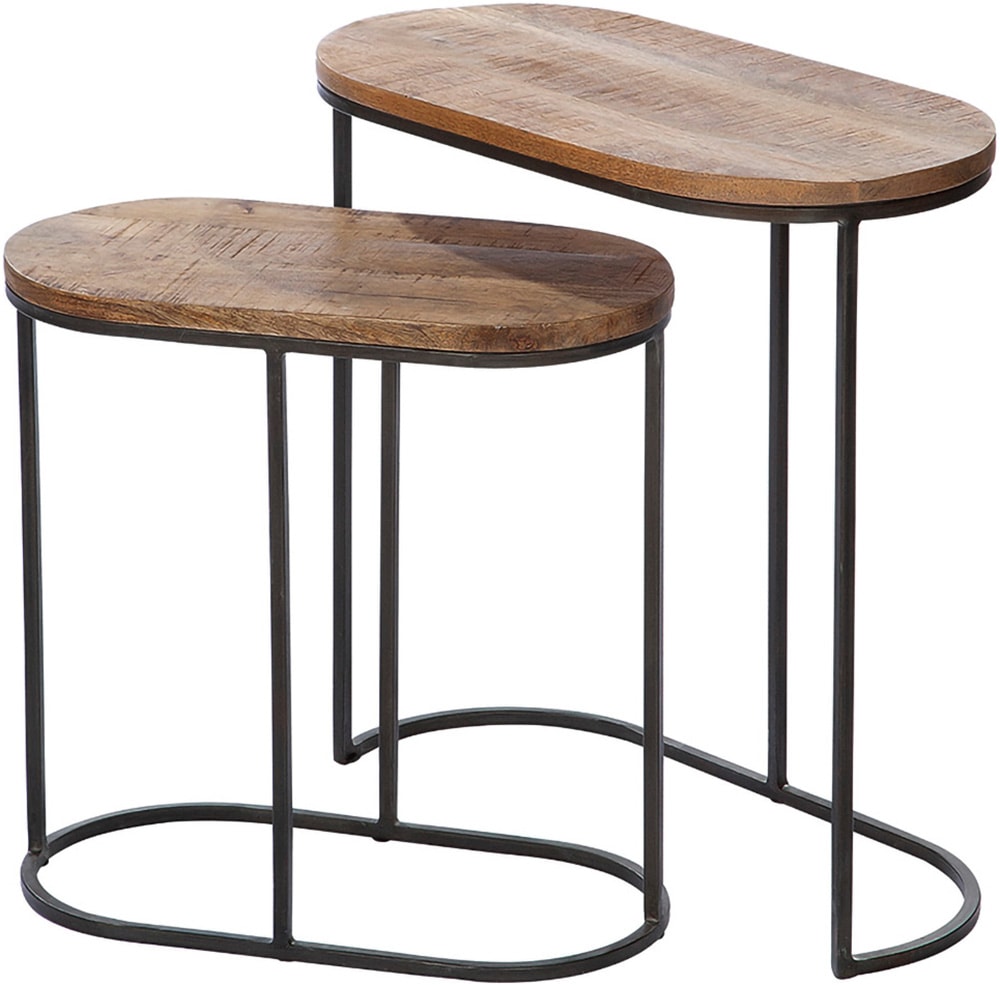 Image of GILDE Beistelltisch "2er Set Beistelltisch oval Camara" 2 Stk. tlg. Wohnzimmer, Ablagetisch, Sofatisch, Beistellmöbel, Interior