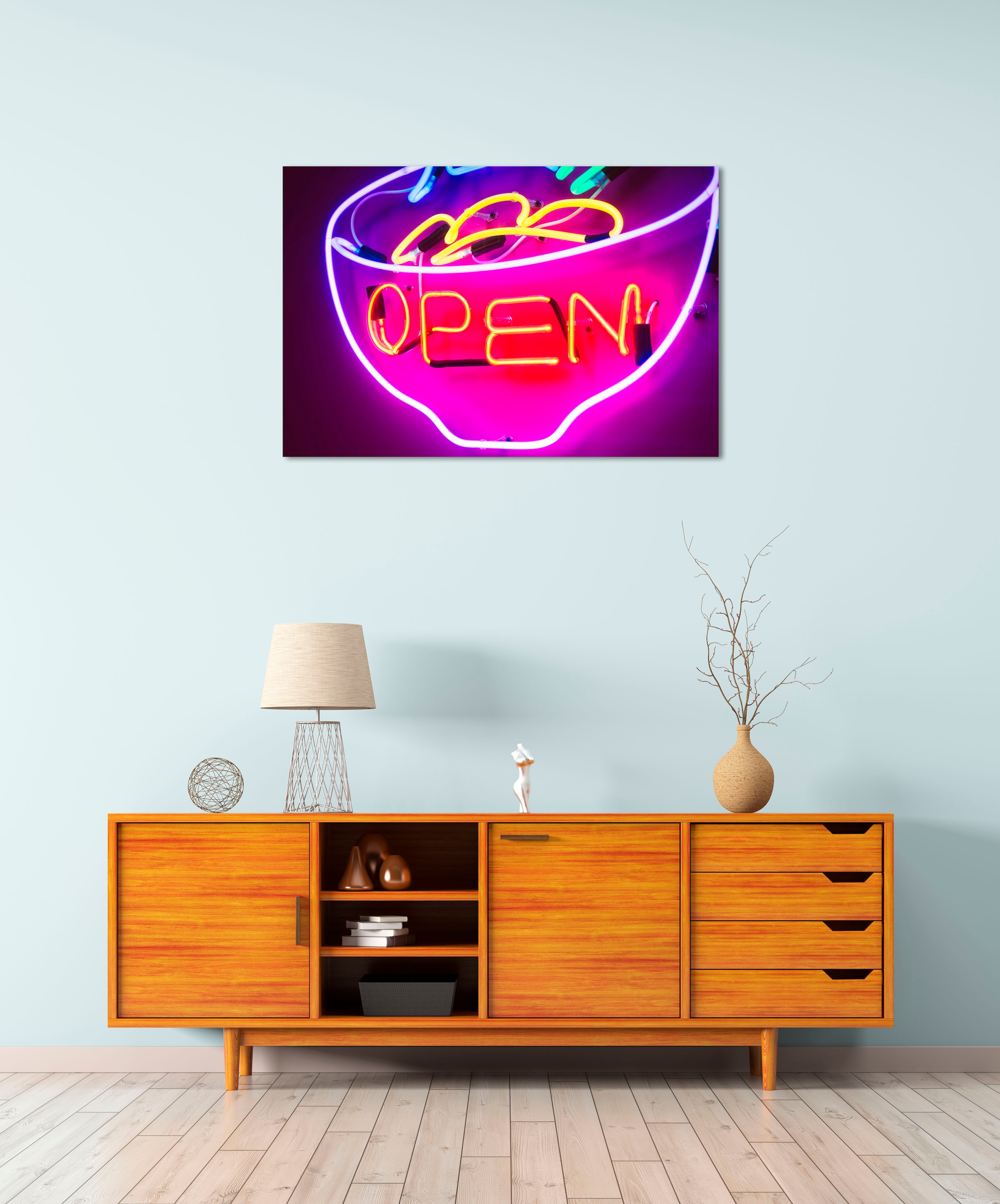Image of queence Acrylglasbild "Encas" Bar & Lounges Kaffee Kaffee Bilder Schilder Schriftzug 1 Stk. tlg. Fine Art-Print in Galeriequalität