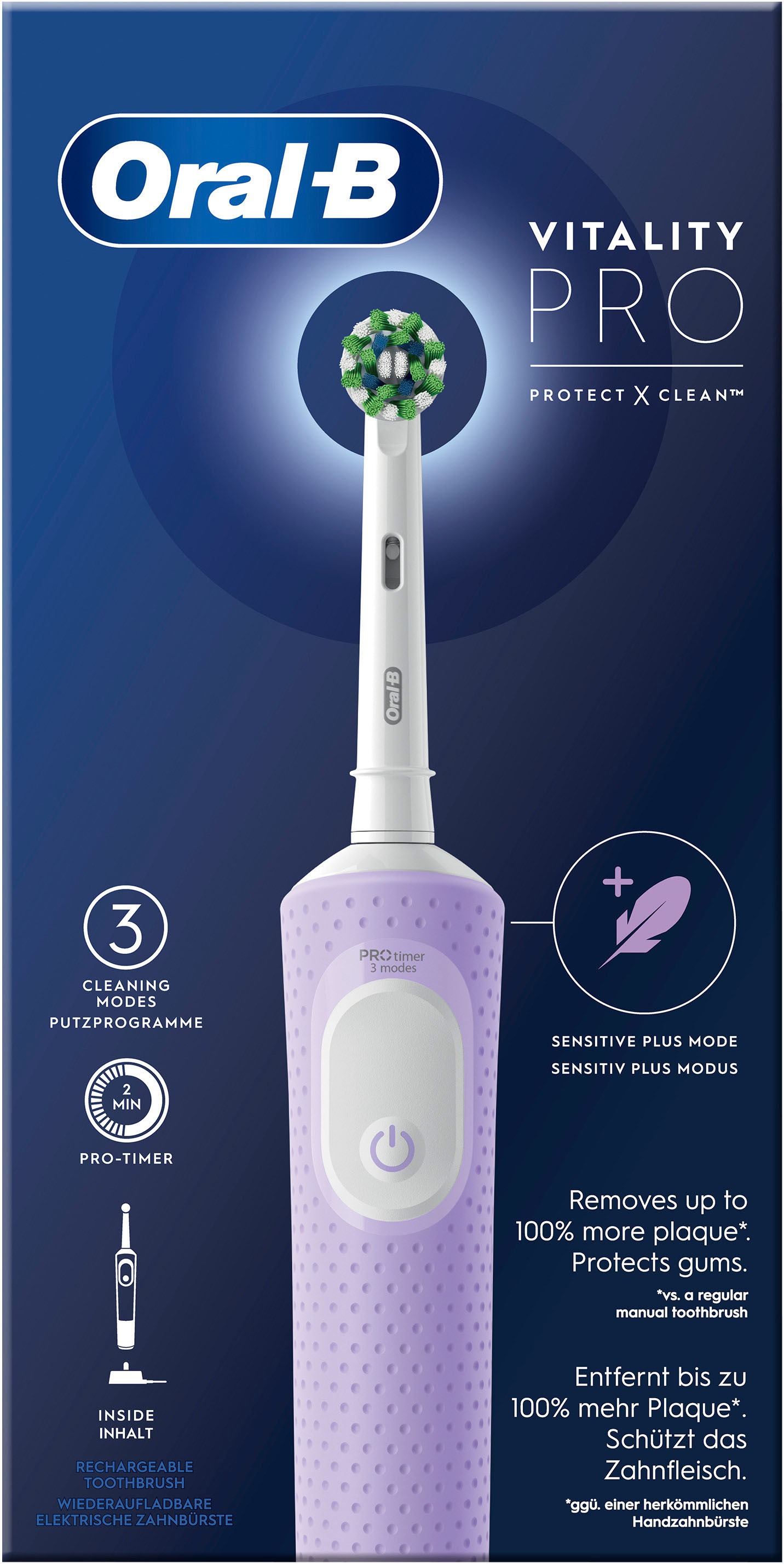 Elektrische Zahnbürste »Vitality Pro«, 1 St. Aufsteckbürsten, 3 Putzmodi