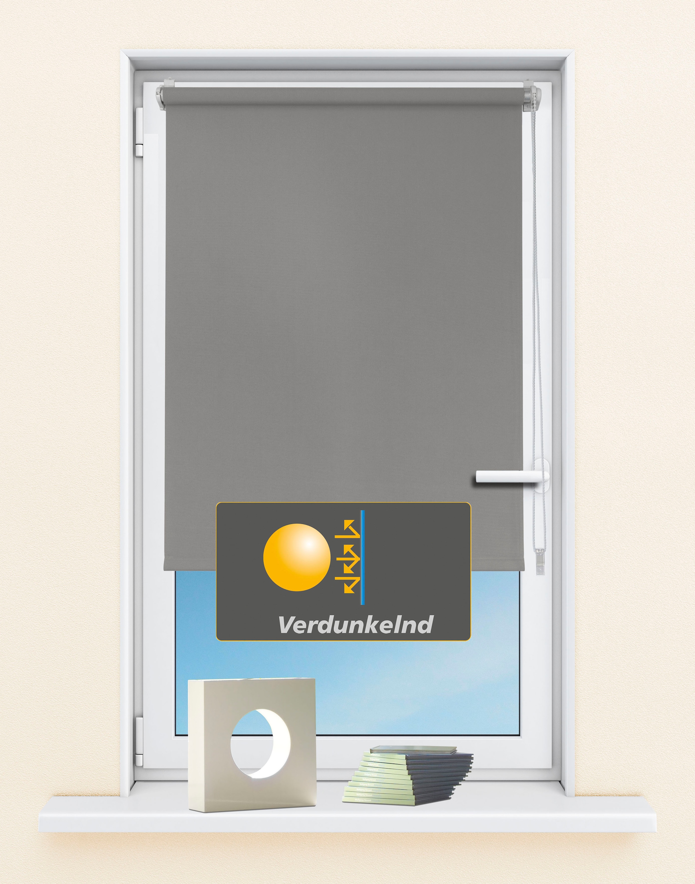 Kutti Seitenzugrollo »Seitenzugrollo 'Luna', verdunkelnd, Klemmfix, ohne Bohren, Fixmass«, verdunkelnd, ohne Bohren, Sichtschutz, Sonnenschutz
