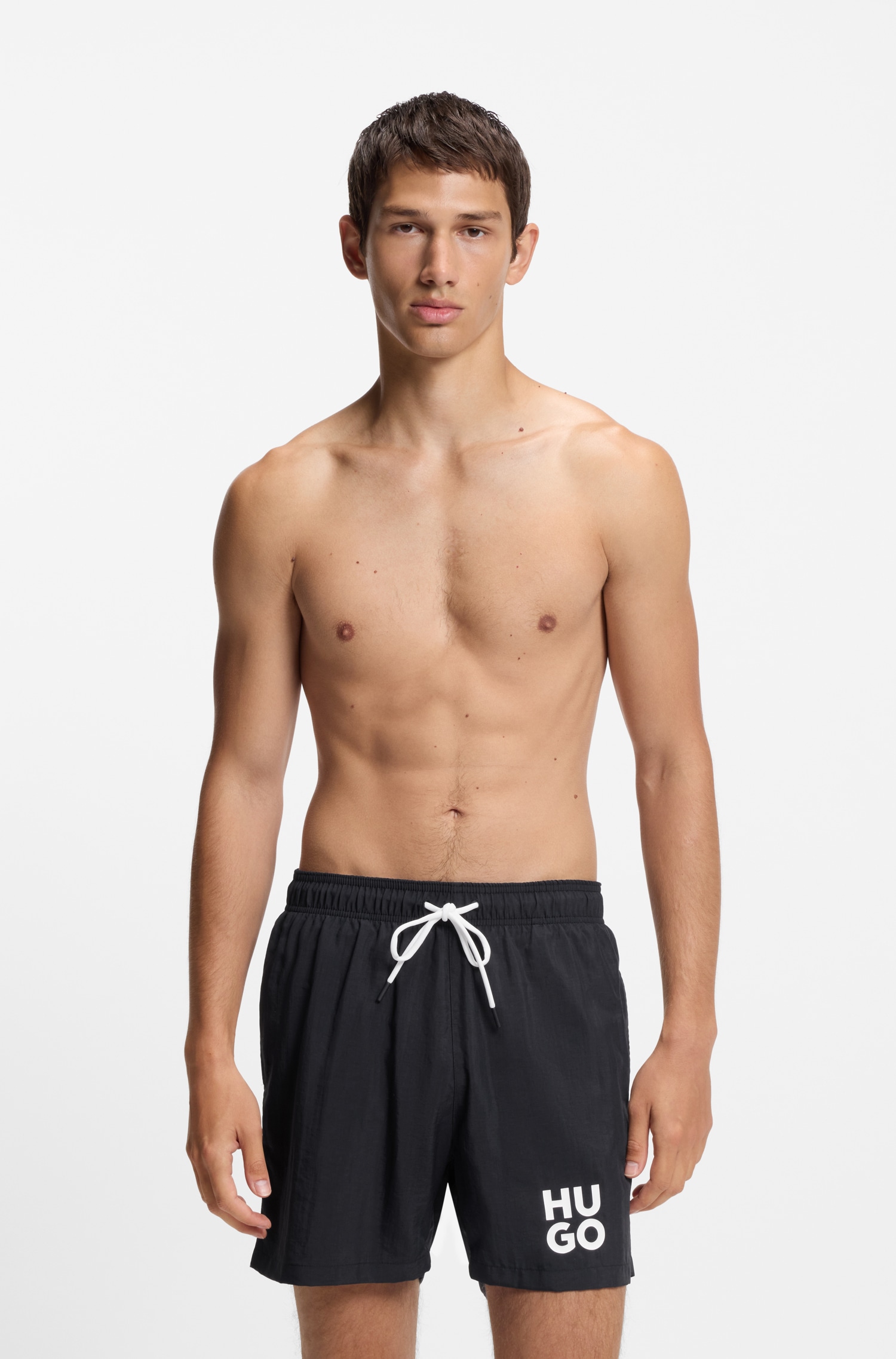 Image of HUGO Underwear Badehose "Paolo" mit Stack-Logo, Tunnelzug