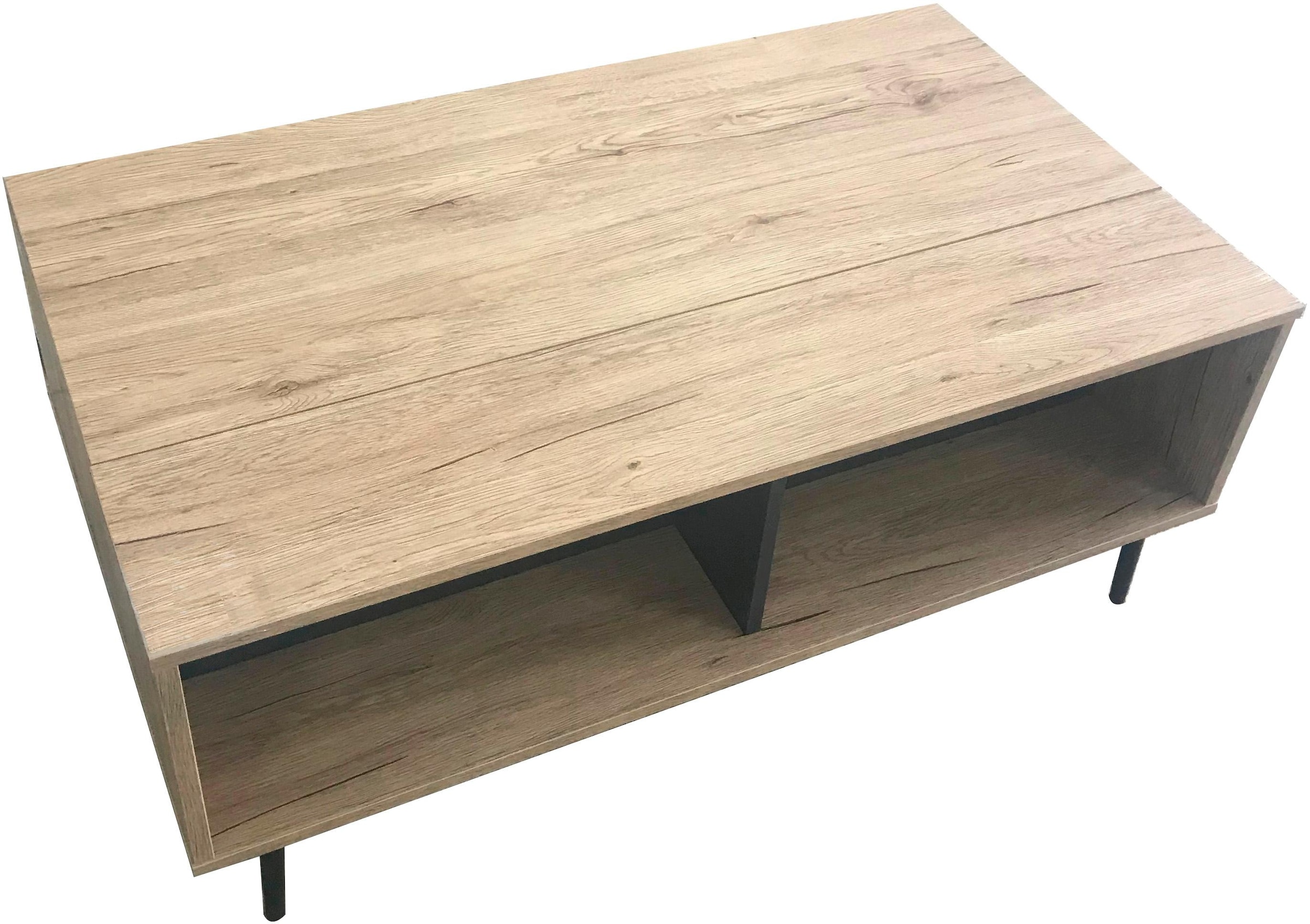 SIT Couchtisch »Mértola im Scandi-Stil mit 2 offenen Fächern und Ausziehplatte« Höhenverstellbare Deckplatte mit ausziehbarer Ablagefläche