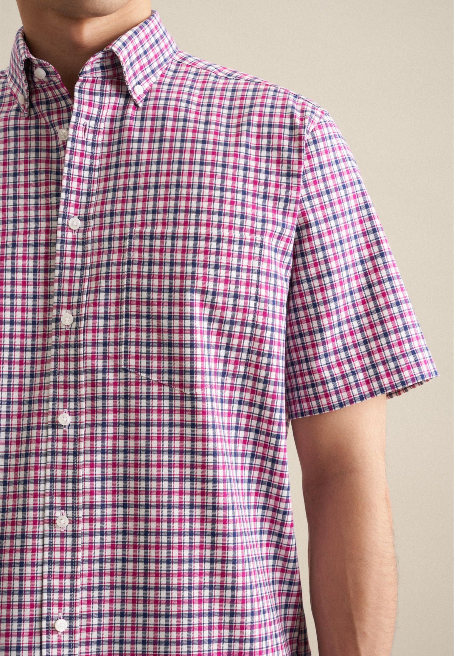 seidensticker Chemise d'affaires »Regular« Regular 1/2 Button-Down-Kragen Karo