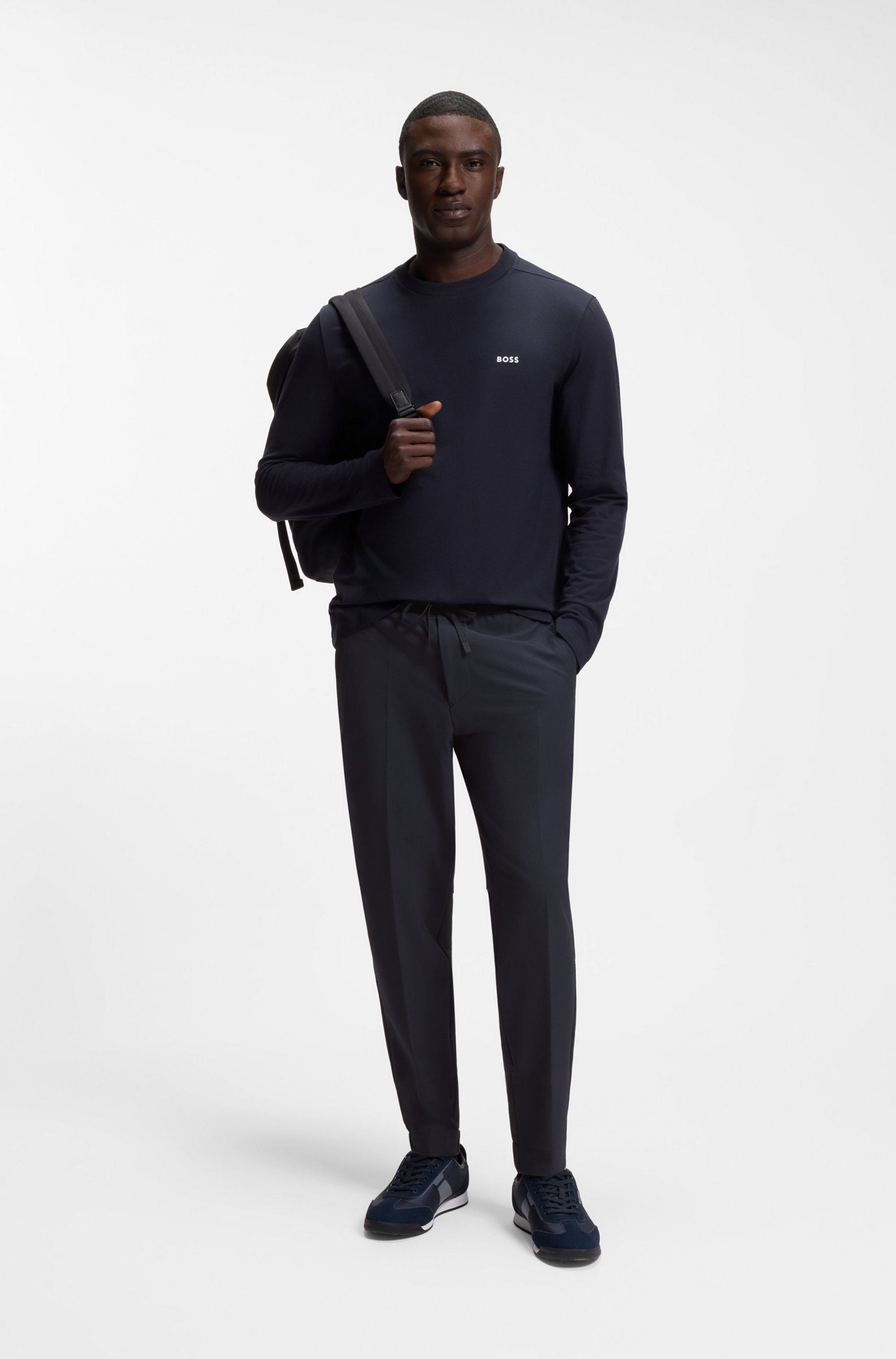 BOSS GREEN Stretch-Hose »T Flex«  mit elastischem Bund und Kordelzug Stretchhose Businesshose