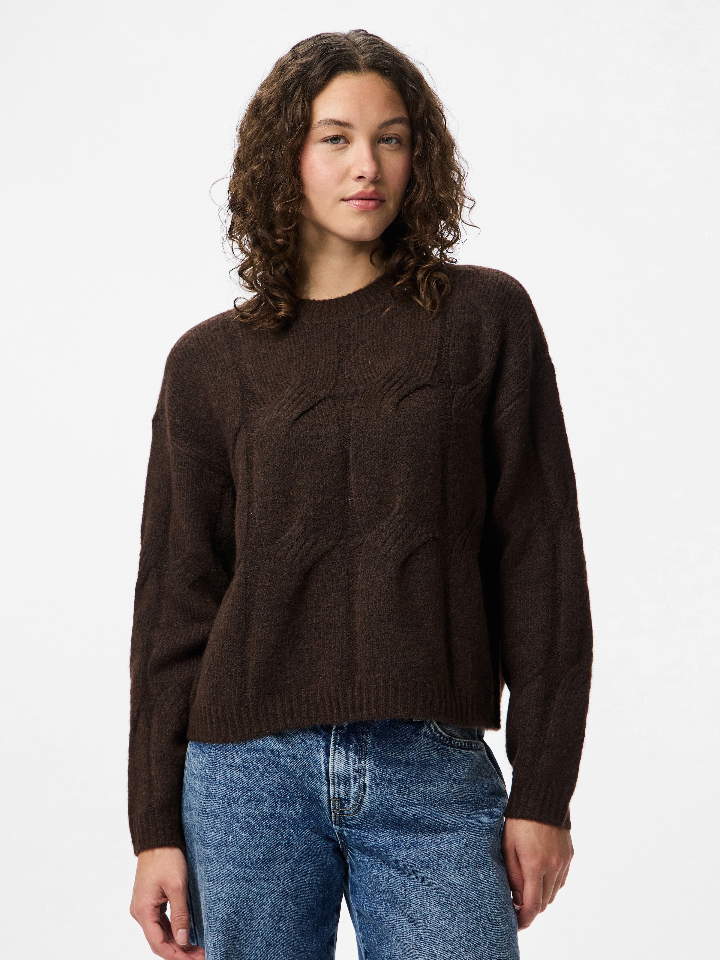 Image of pieces Strickpullover "PCJENNA LS O-NECK CABLE KNIT NOOS BC"