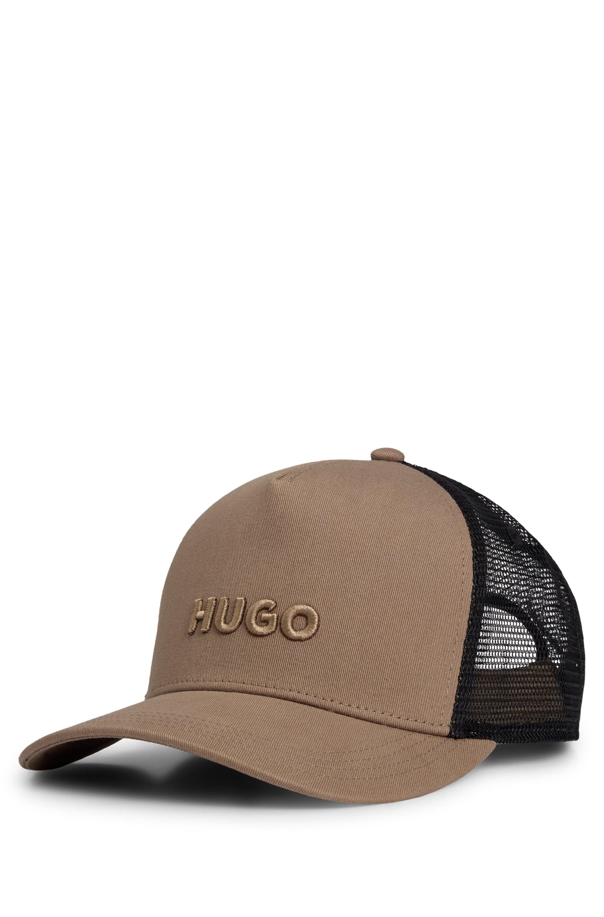 HUGO Fitted Cap »Marsel-Trucker«, aus Twill & Mesh mit 3D Logostickerei, unisex