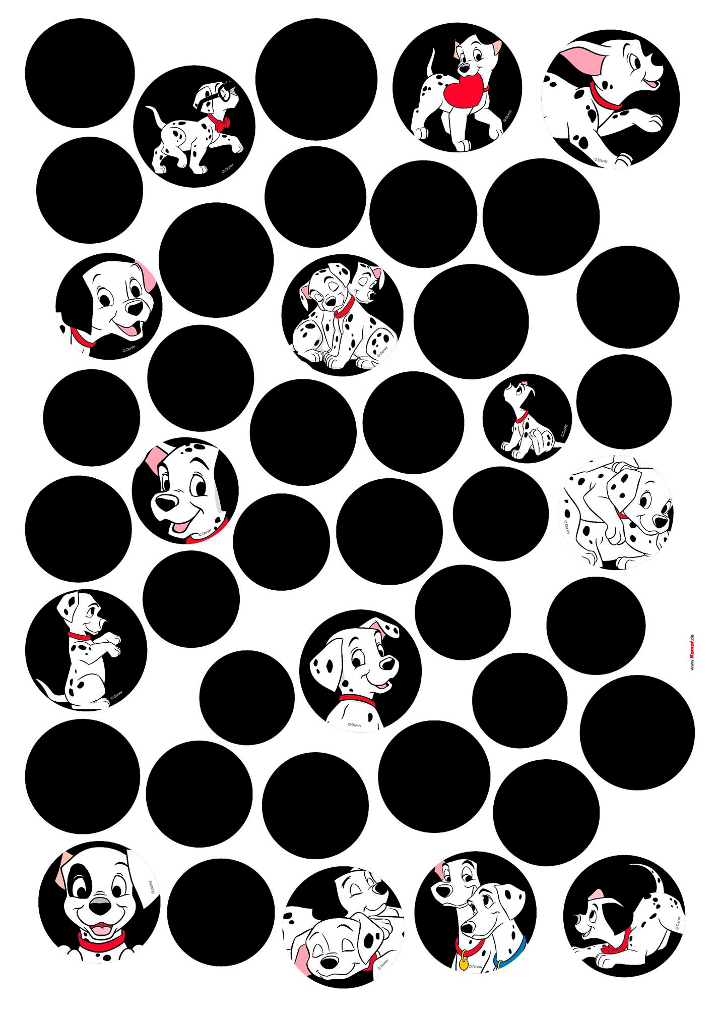 Image of Komar Wandtattoo "101 Dalmatiner Dots - Grösse 50 x 70 cm" selbstklebend, Wandsticker, Kinderzimmer