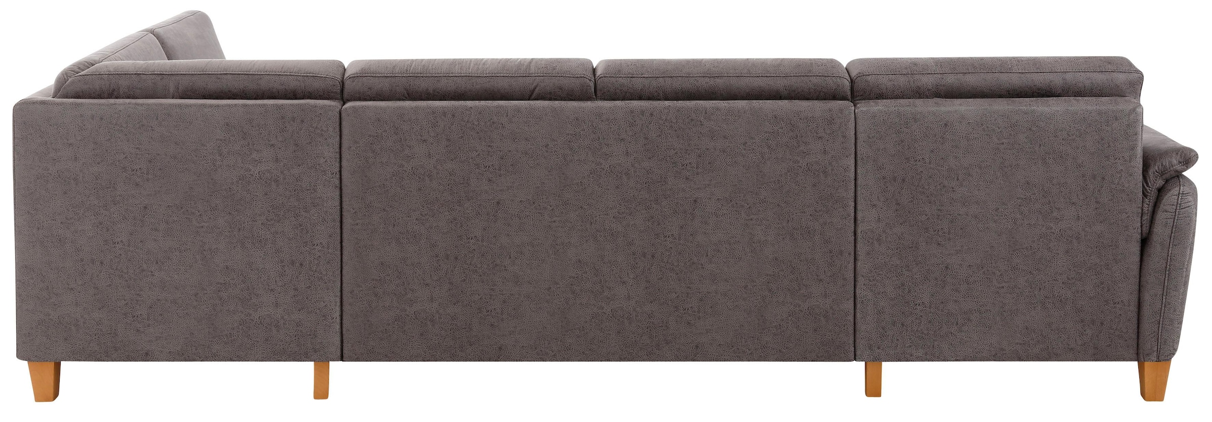 Home affaire Wohnlandschaft »Palmera U-Form, B: 308 cm, grosse Stoff + Leder Auswahl« optional Schlaffunktion & Bettkasten, Federkern, XXL-Wohnlandschaft