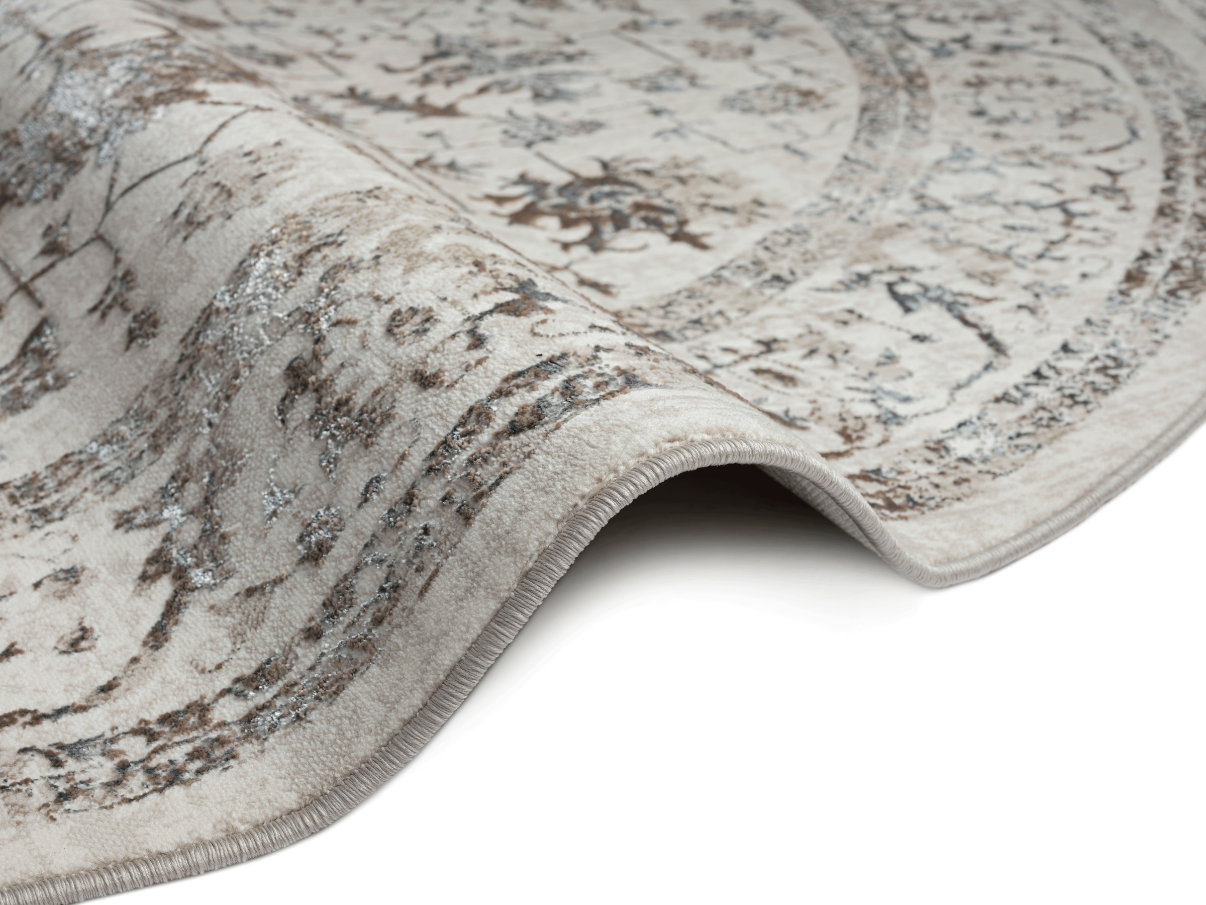 merinos Teppich "Creation 50112" rund 10 mm Höhe elegant, glänzend, Kurzflor, pflegeleicht, Wohnzimmer