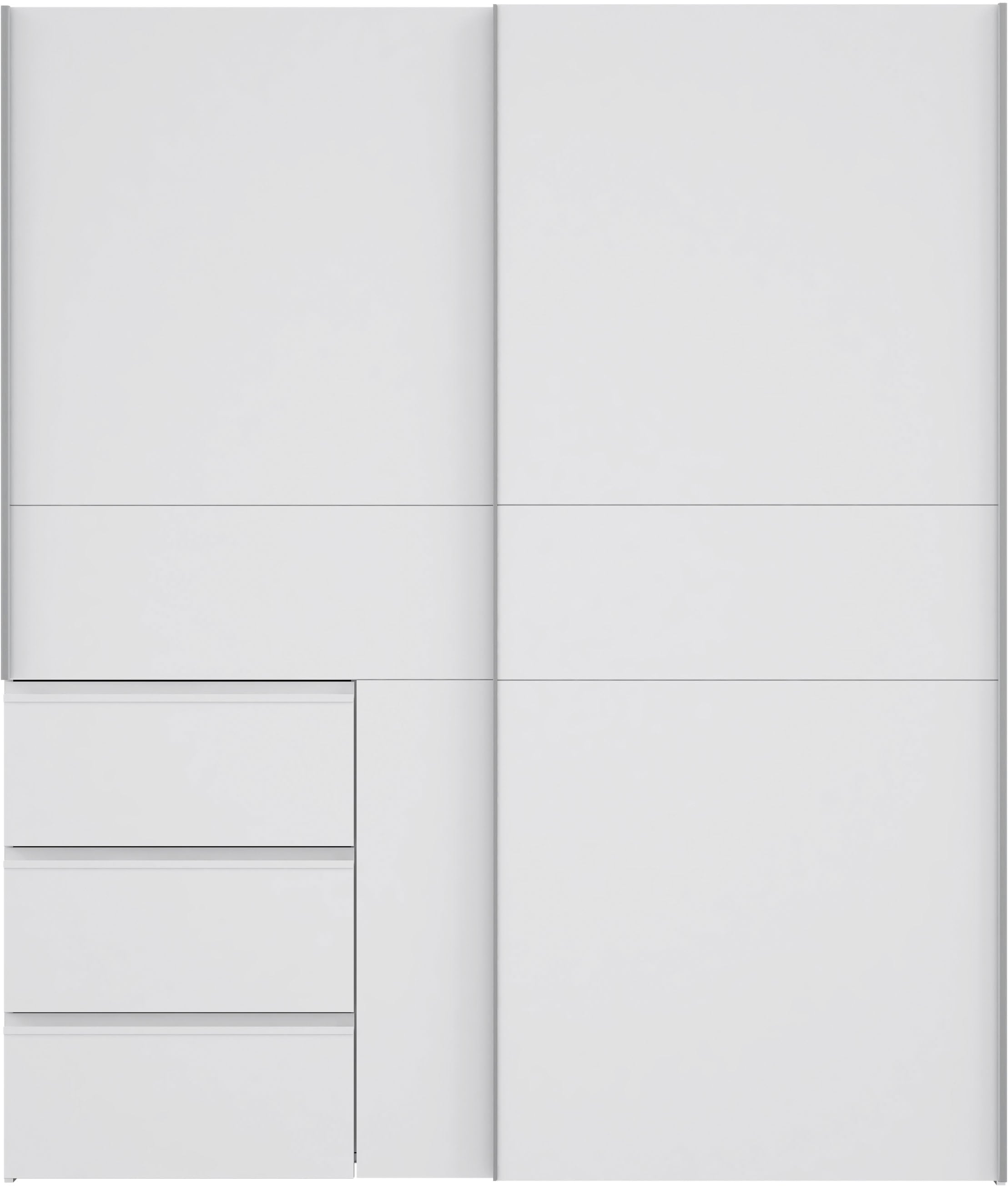 FORTE Schwebetürenschrank »Winn, Schiebetürenschrank mit 3 Schubladen, Made in Europe« In 2 Grössen erhältlich - B/H/T ca. 170x200,5x61cm und 200x200,5x61cm,  verschiedene Grössen und Farben, sehr viel Stauraum