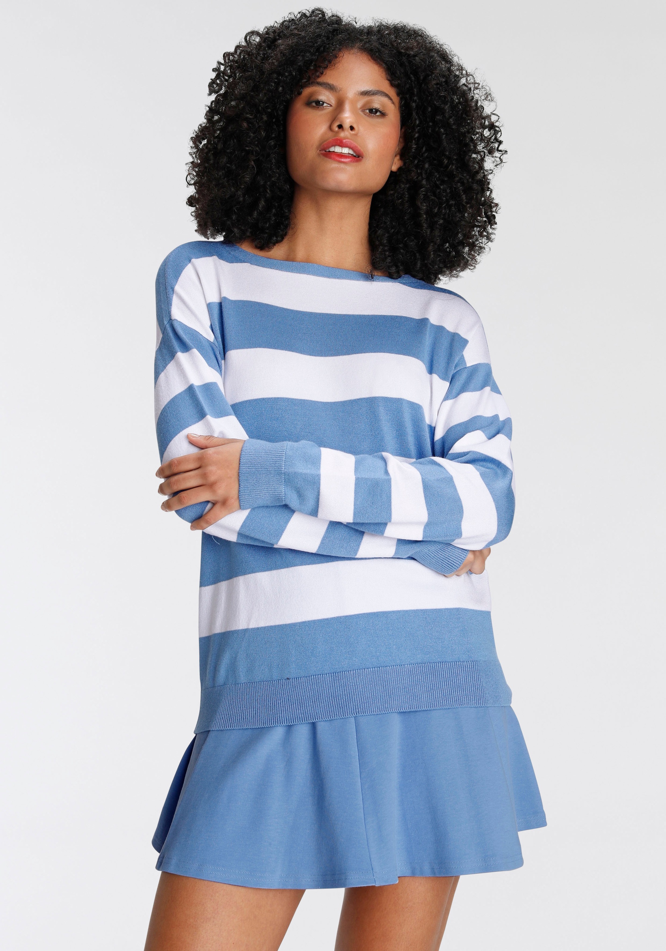 AJC Streifenpullover, im Colourblocking mit U-Boot-Ausschnitt kaufen