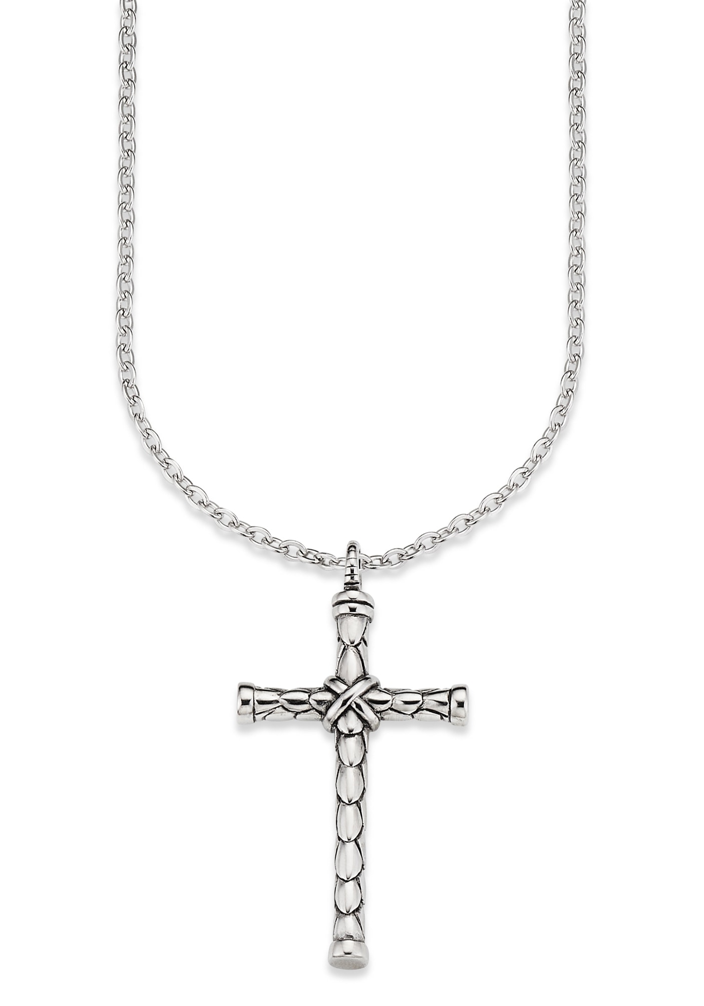 Kette mit Anhänger »Schmuck Geschenk, Halskette Kreuz Ankerkette Silberfarben«