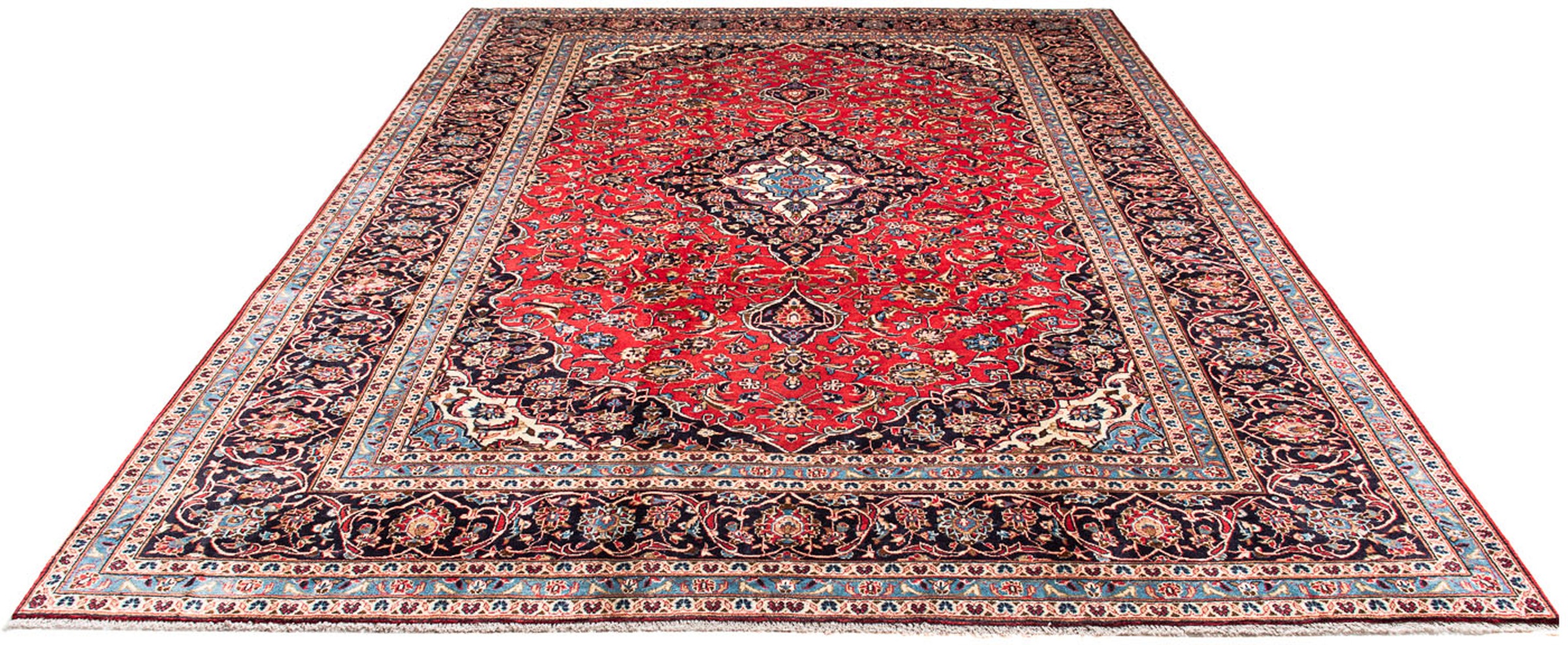Image of morgenland Orientteppich »Perser - Keshan - 348 x 246 cm - rot«, rechteckig, 10 mm Höhe, Wohnzimmer, Handgeknüpft, Einzelstück mit Zertifikat bei Ackermann Versand Schweiz