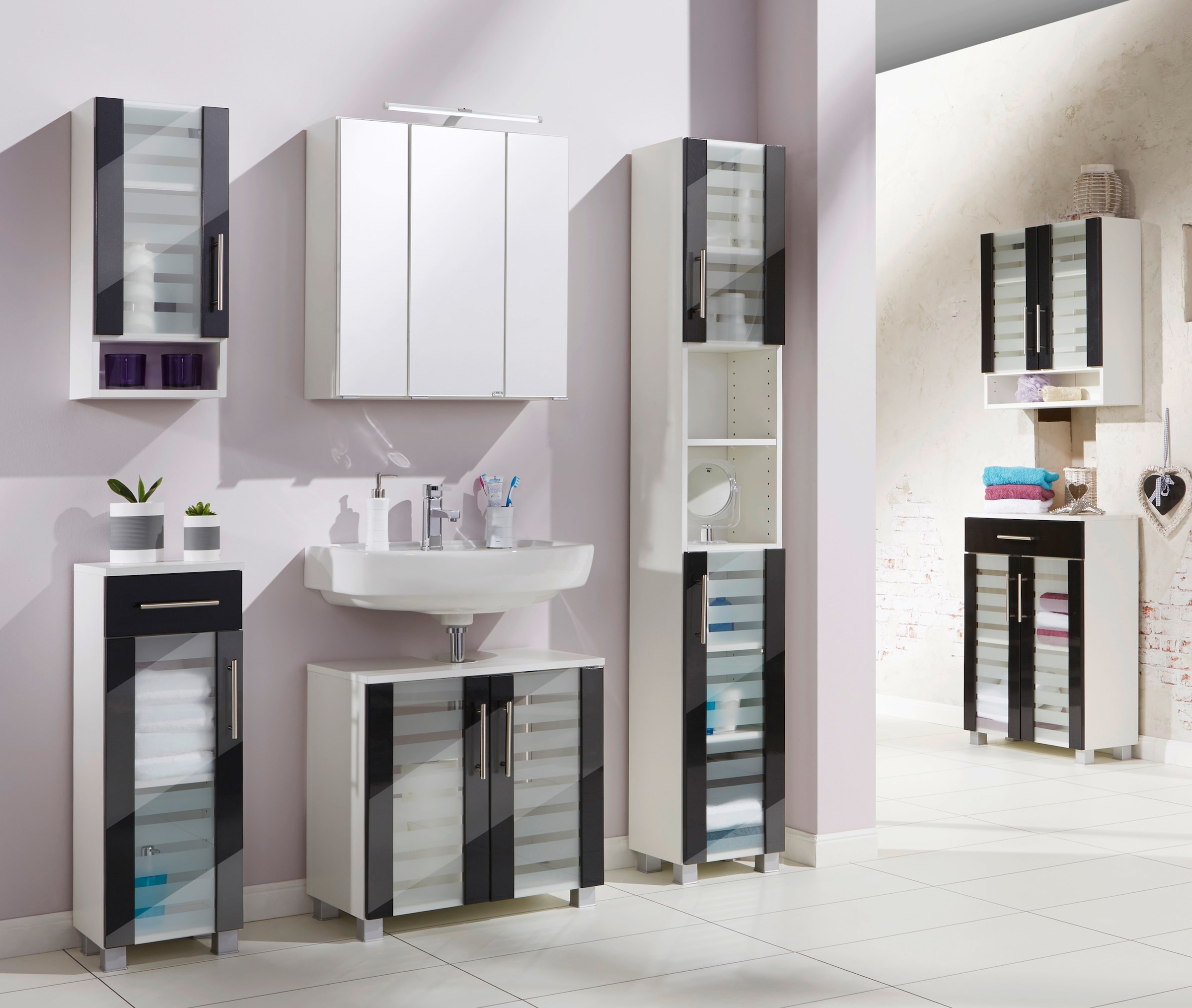 welltime Hängeschrank »Jaca«, Breite 60 cm, mit MDF Hochglanz-Fronten