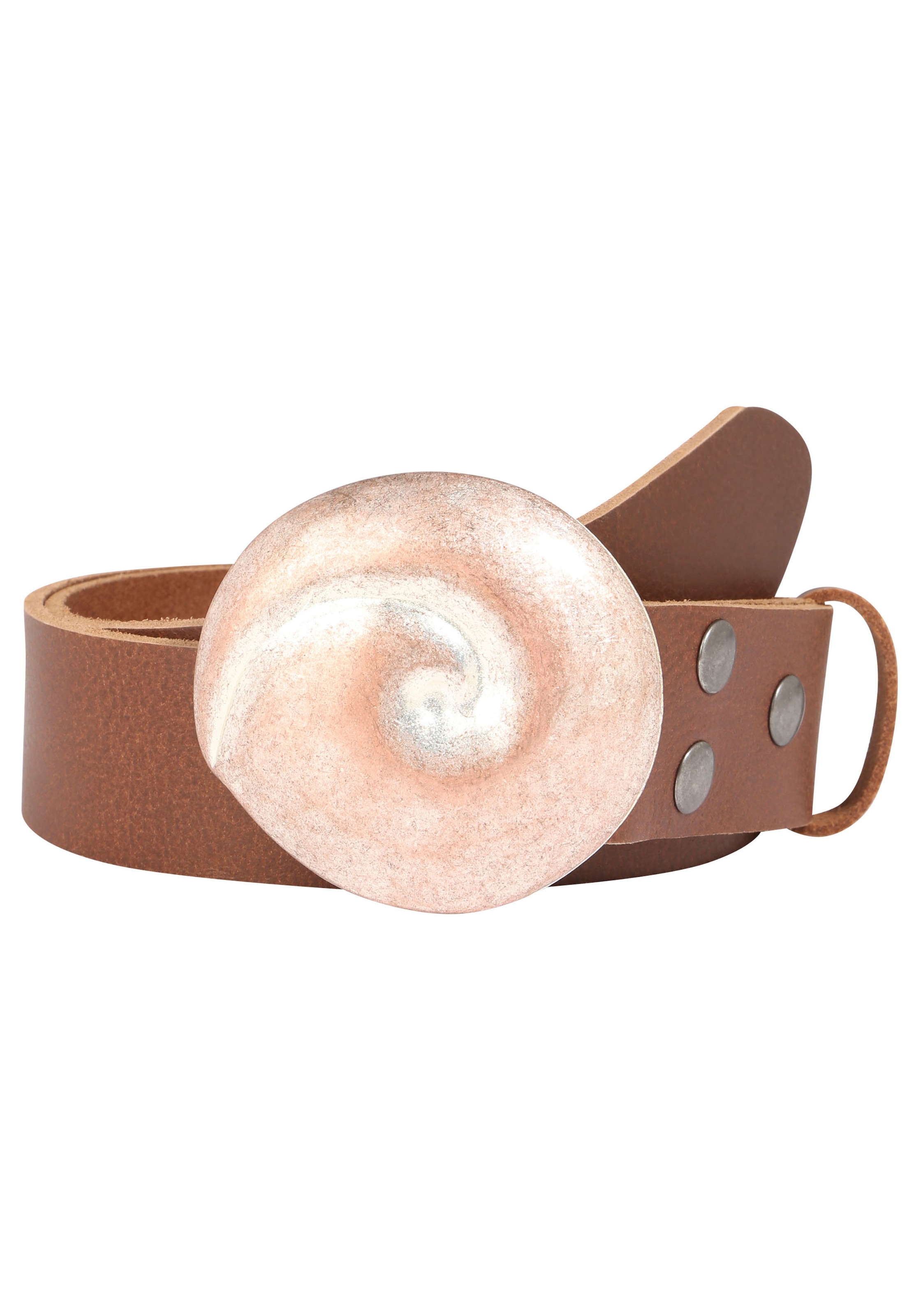 Rettungsring Gürtel Ledergürtel mit austauschbarer Schliesse »Muschel Rund Rosé«