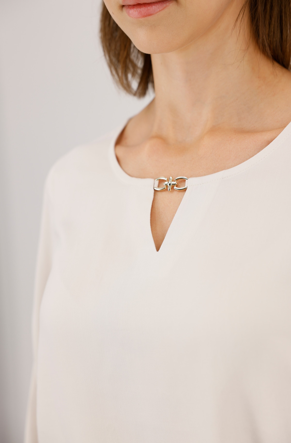 Monari Langarmbluse Regular fit mit Rundhalsausschnitt mit Schmuckdetail