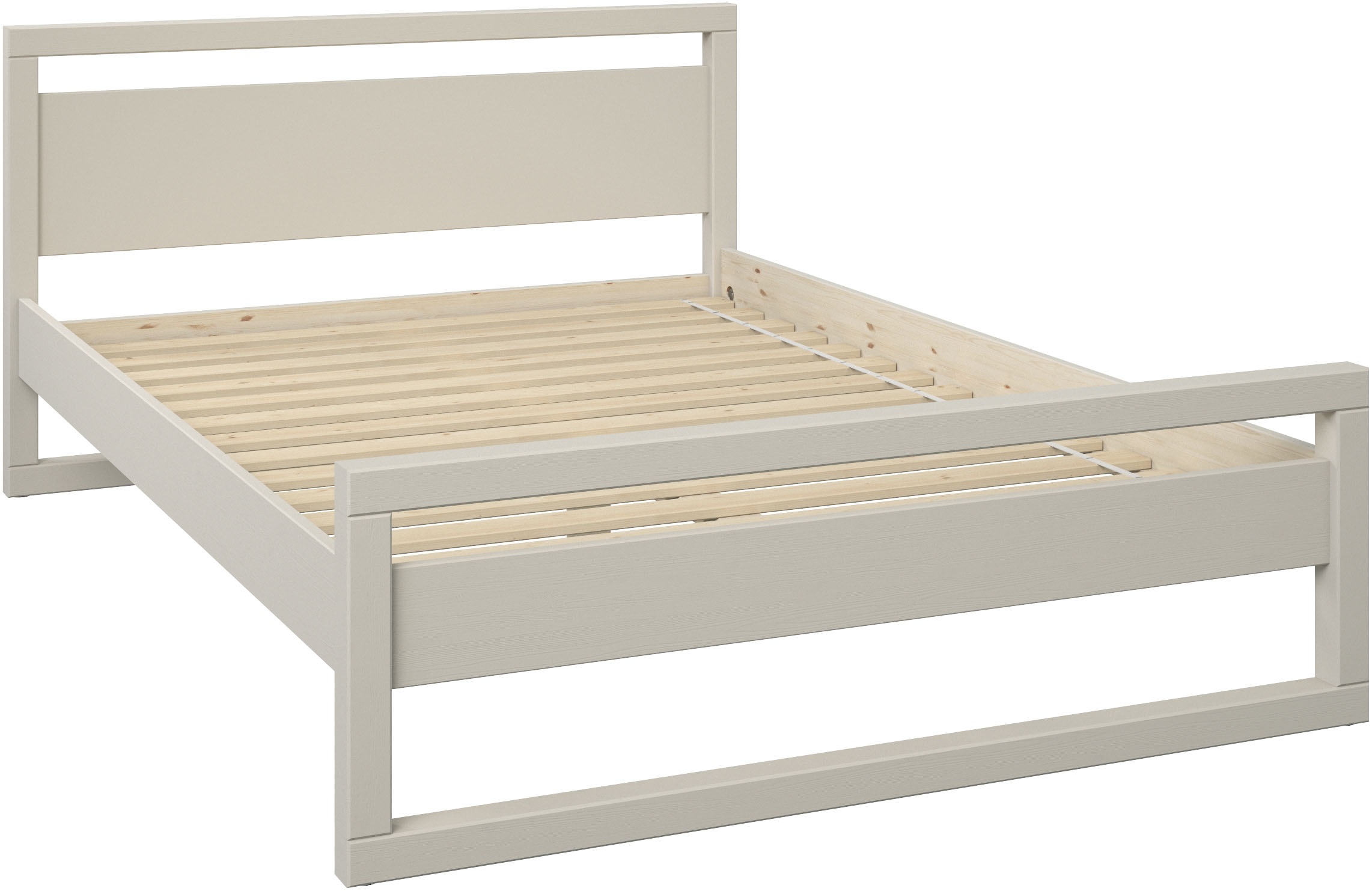 Image of GOODproduct Massivholzbett "Wellow, Kaschmir-Beige, Kiefer, inklusive Lattenrost, Kufen" nordisch-modern, bis 180 kg belastbar, FSC & Made in Europe