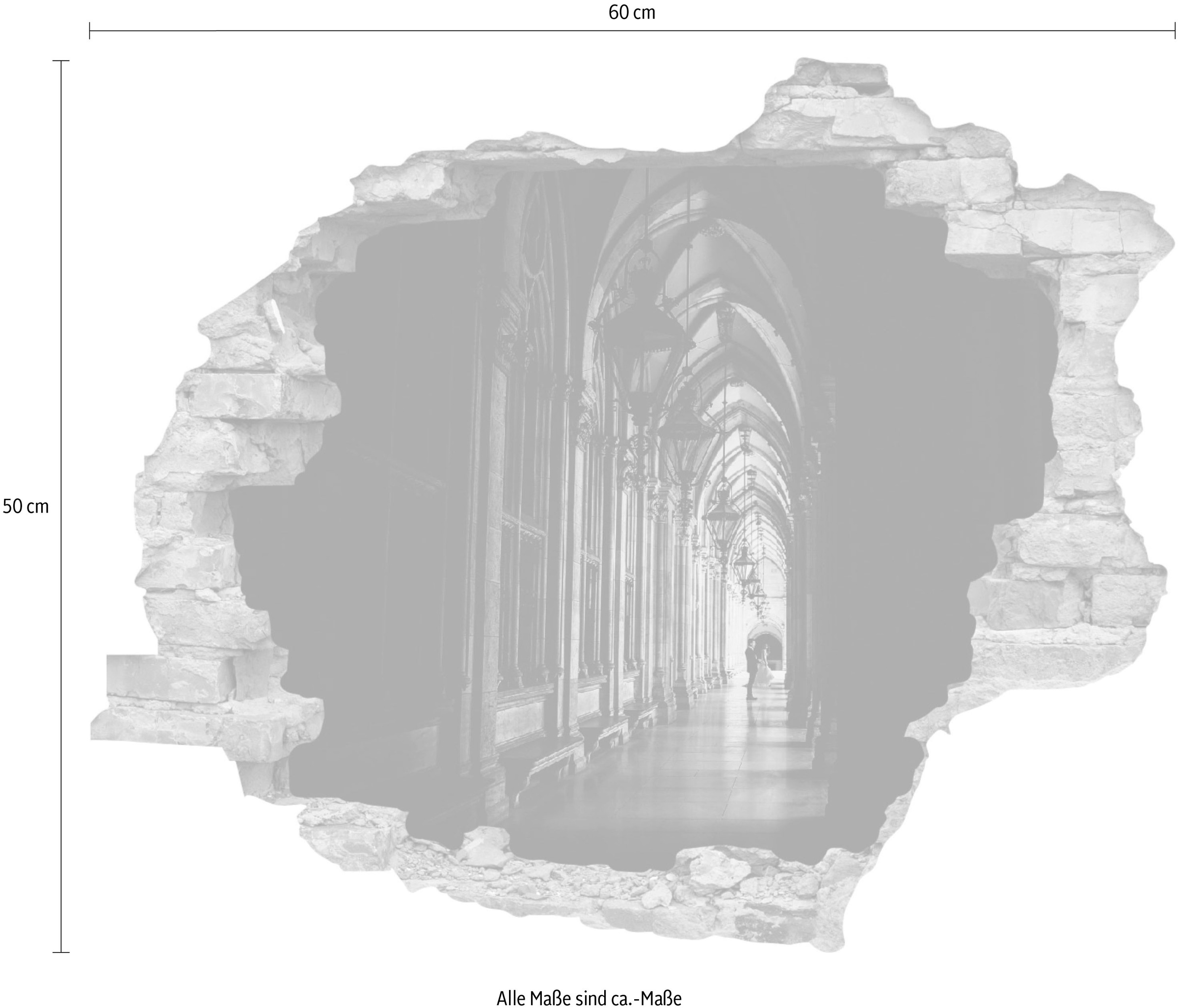 queence Autocollant mural »Hügel« Wandsticker, Wandbild, selbstklebend, 3D, Wanddurchbruch