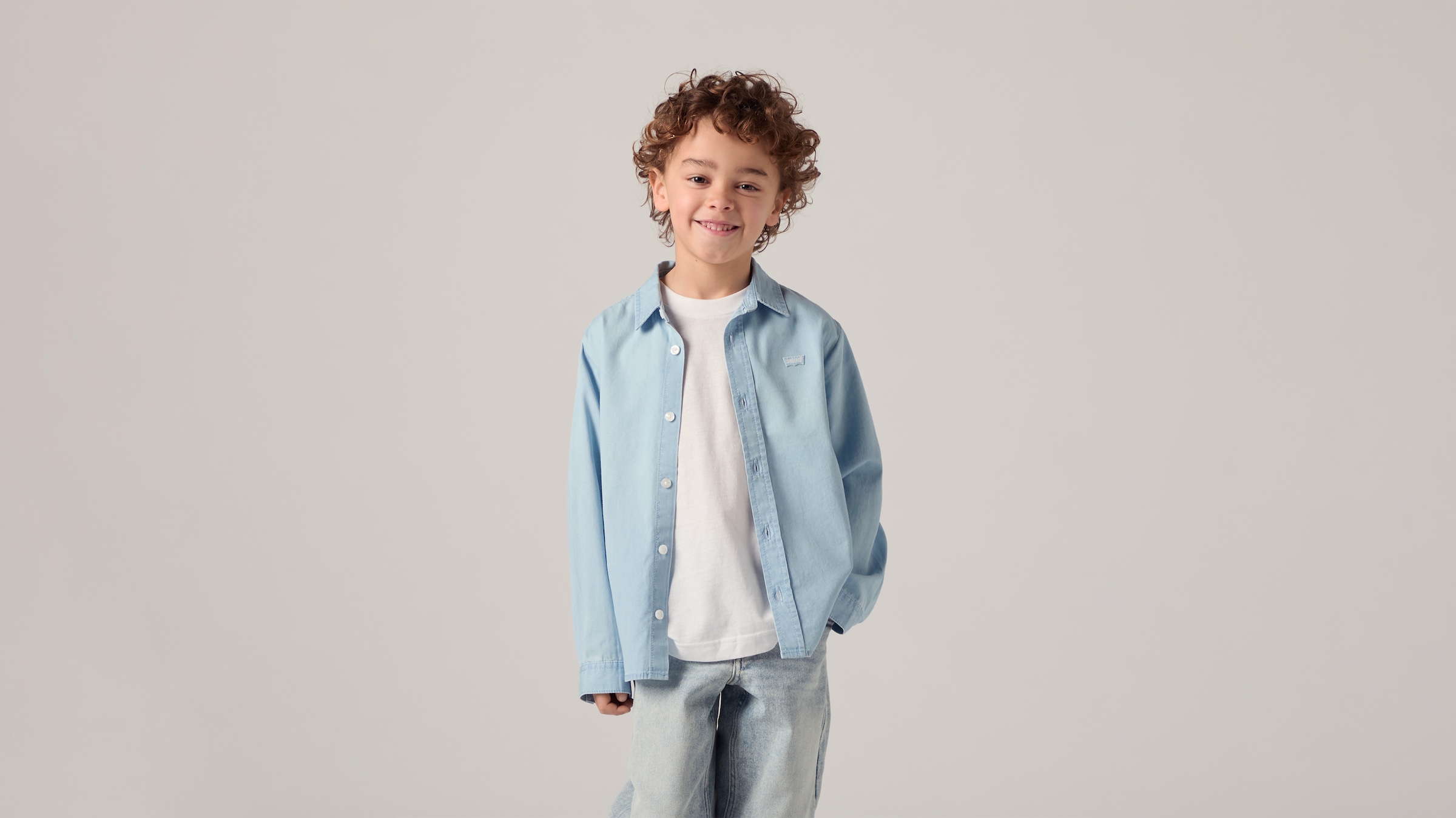 Levi's® Kids Chemise en jean »LVB BATTERY HOUSEMARK SHIRT« avec broderie logo