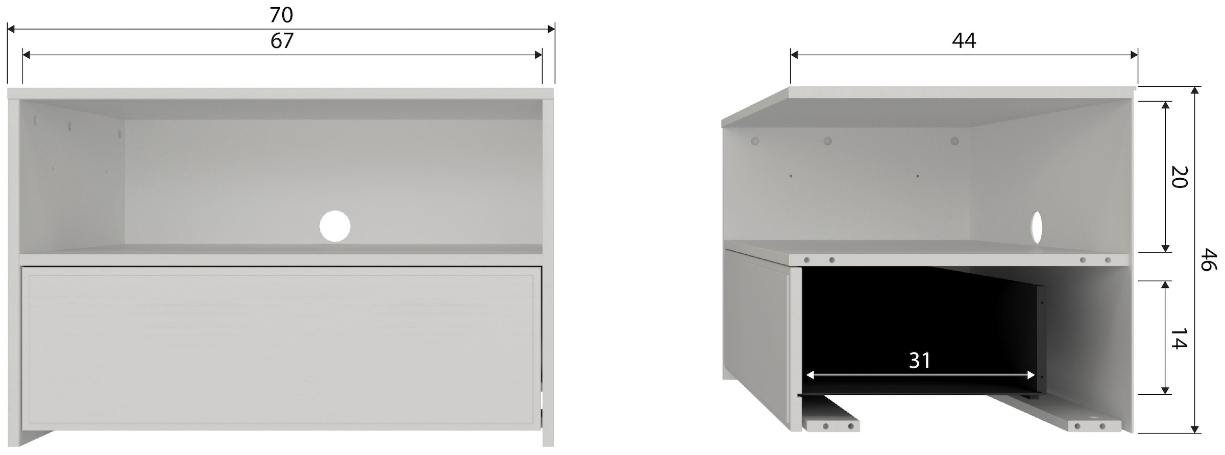 WOOOD Lowboard »Yissa mit FSC® Massivkiefer und offenem Stauraum« FSC® Massivkiefer, modular erweiterbar, Tragkraft 15 kg