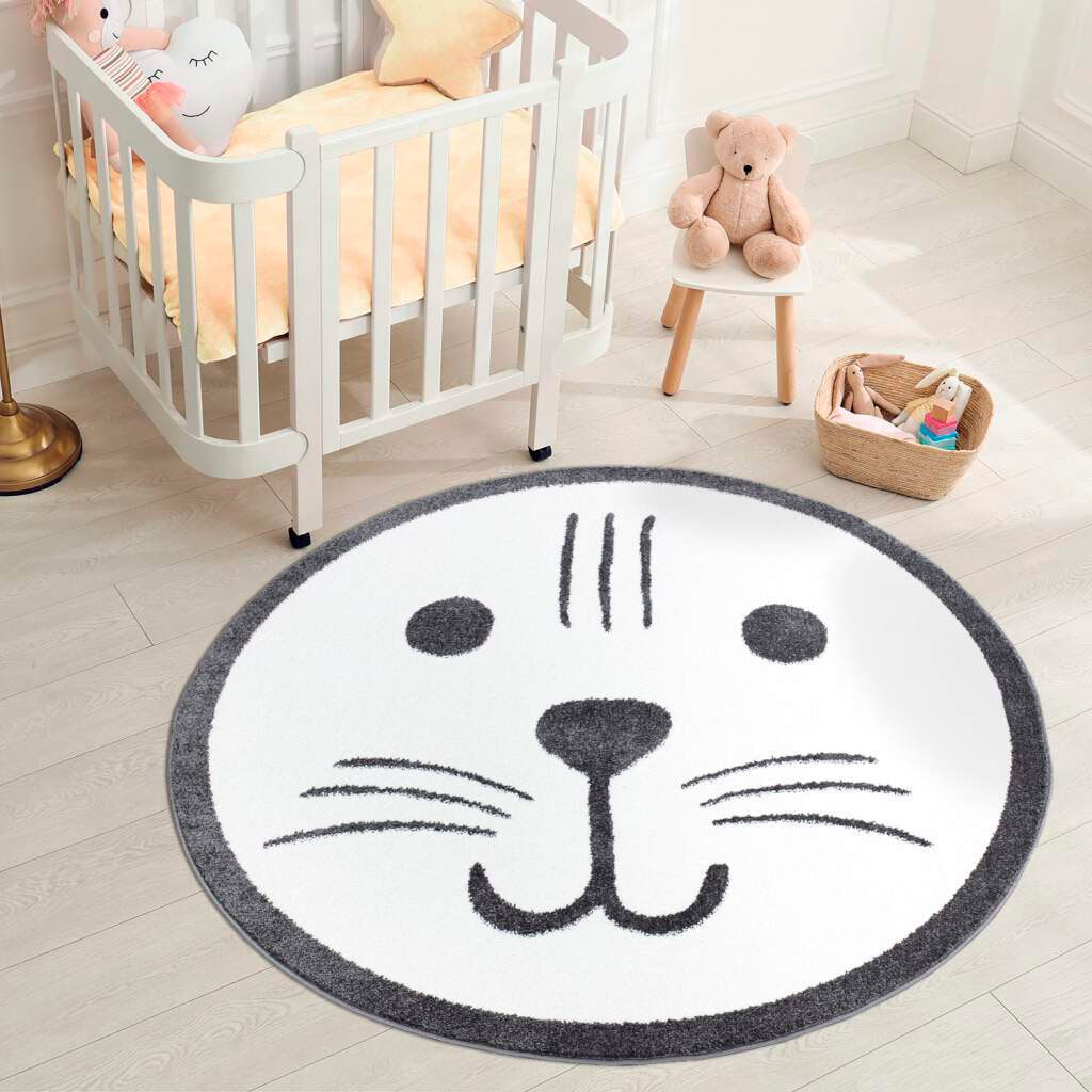 Image of Carpet City Kinderteppich "ANIME918" rund 11 mm Höhe Kinderzimmer Teppich Modern mit lustigen Cartoon-Figuren, Multi