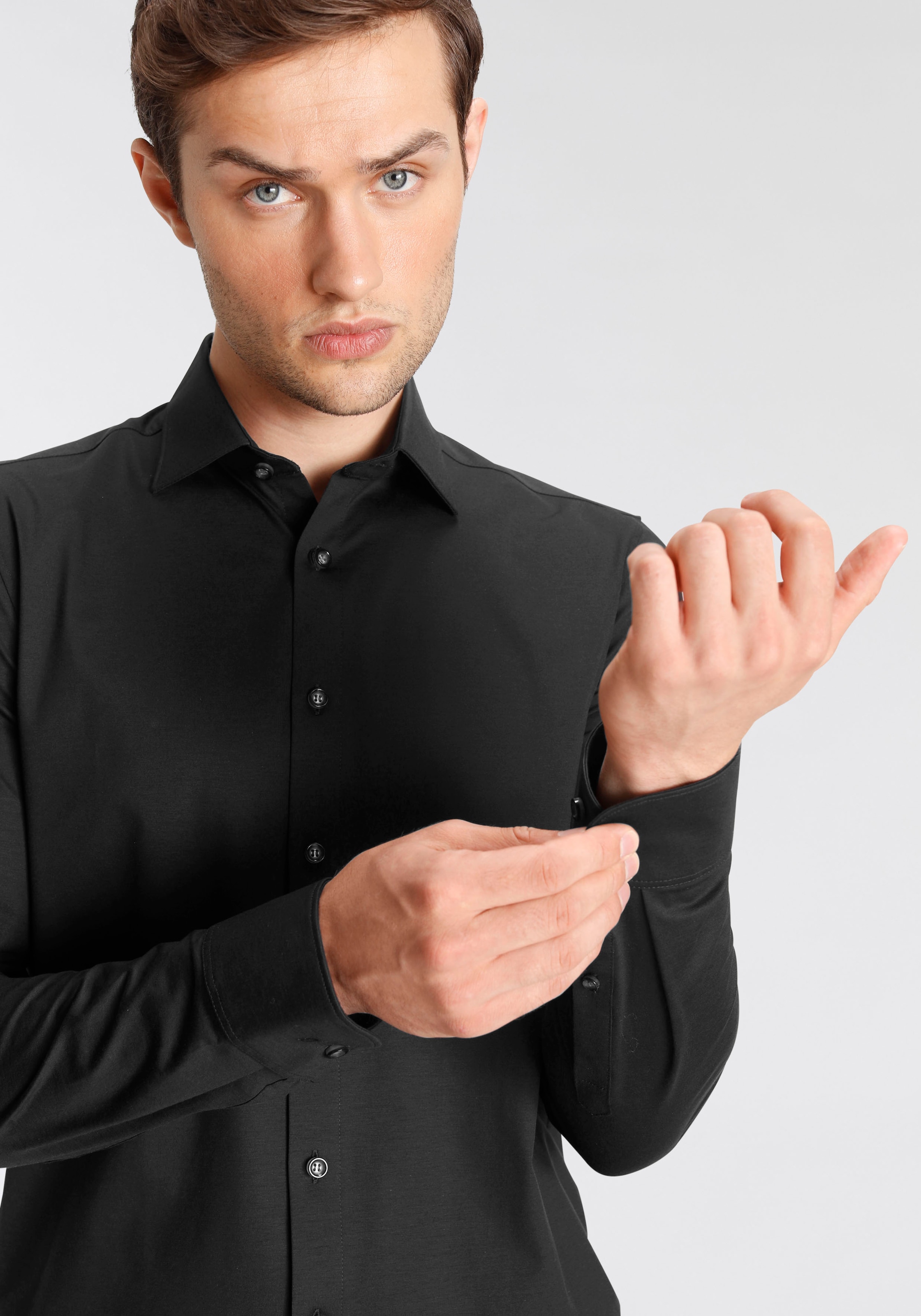 OLYMP Chemise d'affaires »Level Five body fit Jerseyshirt« in Jersey Qualität