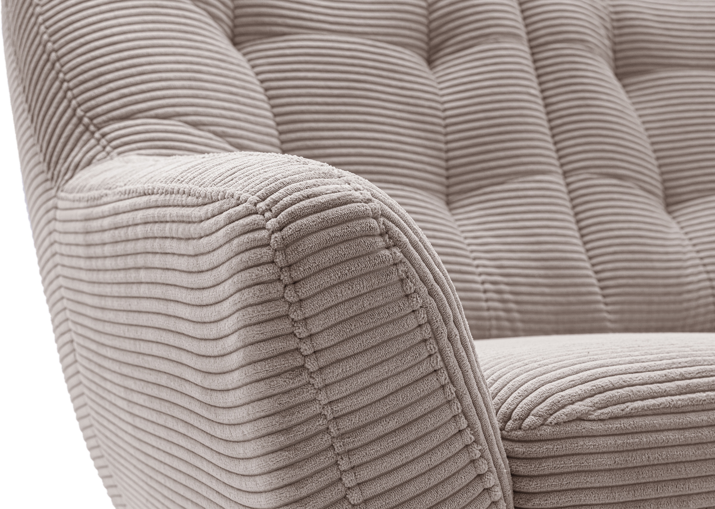 exxpo - sofa fashion 3-Sitzer »Scandi, bequem, aufwendige Rückenpolsterung für mehr Sitzkomfort«, aktuelle Farben in hochwertigen Bezugsqualitäten, Holzfuss