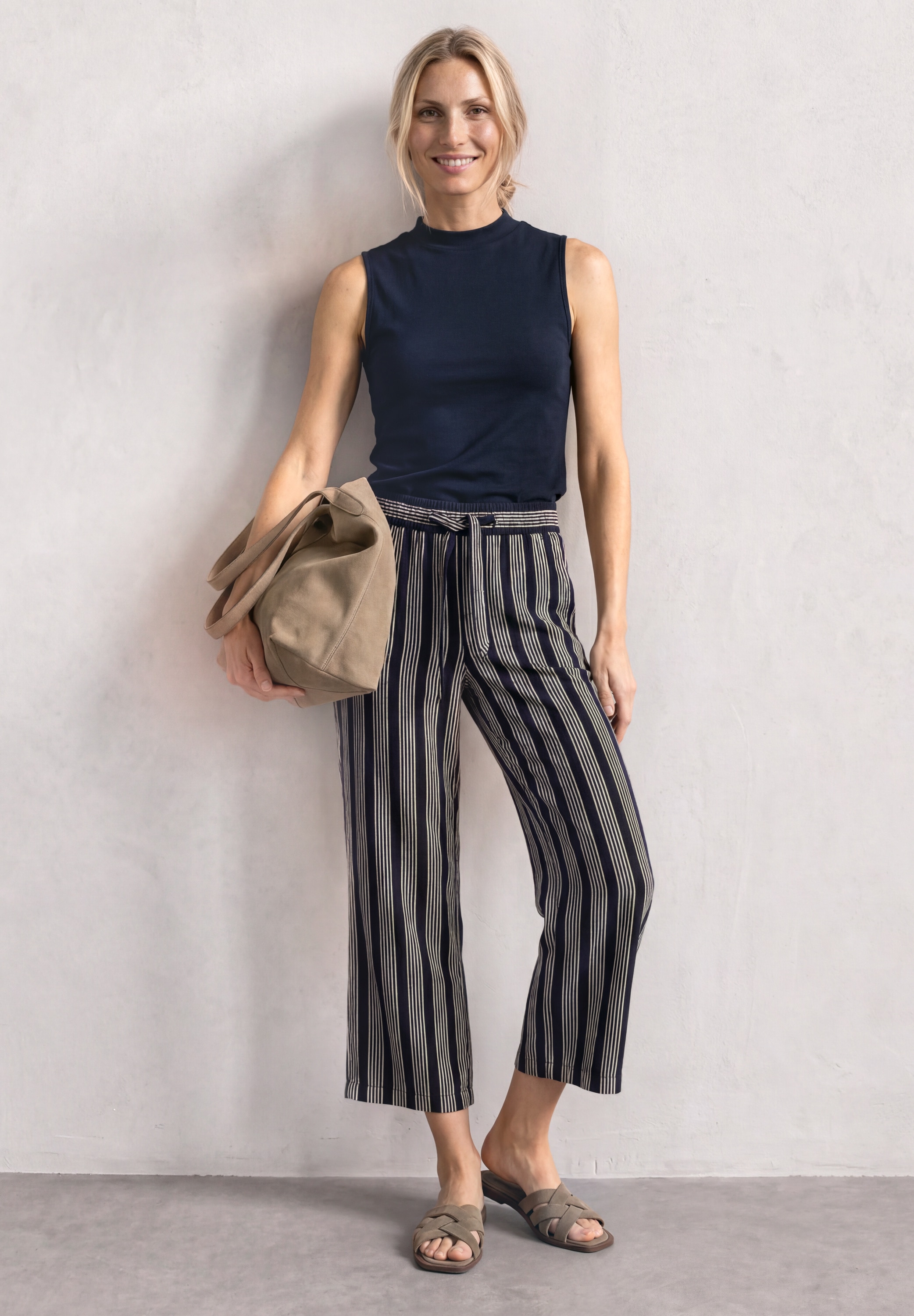 STREET ONE Shirttop Sommertop im Silk-Look mit Turtle Neck