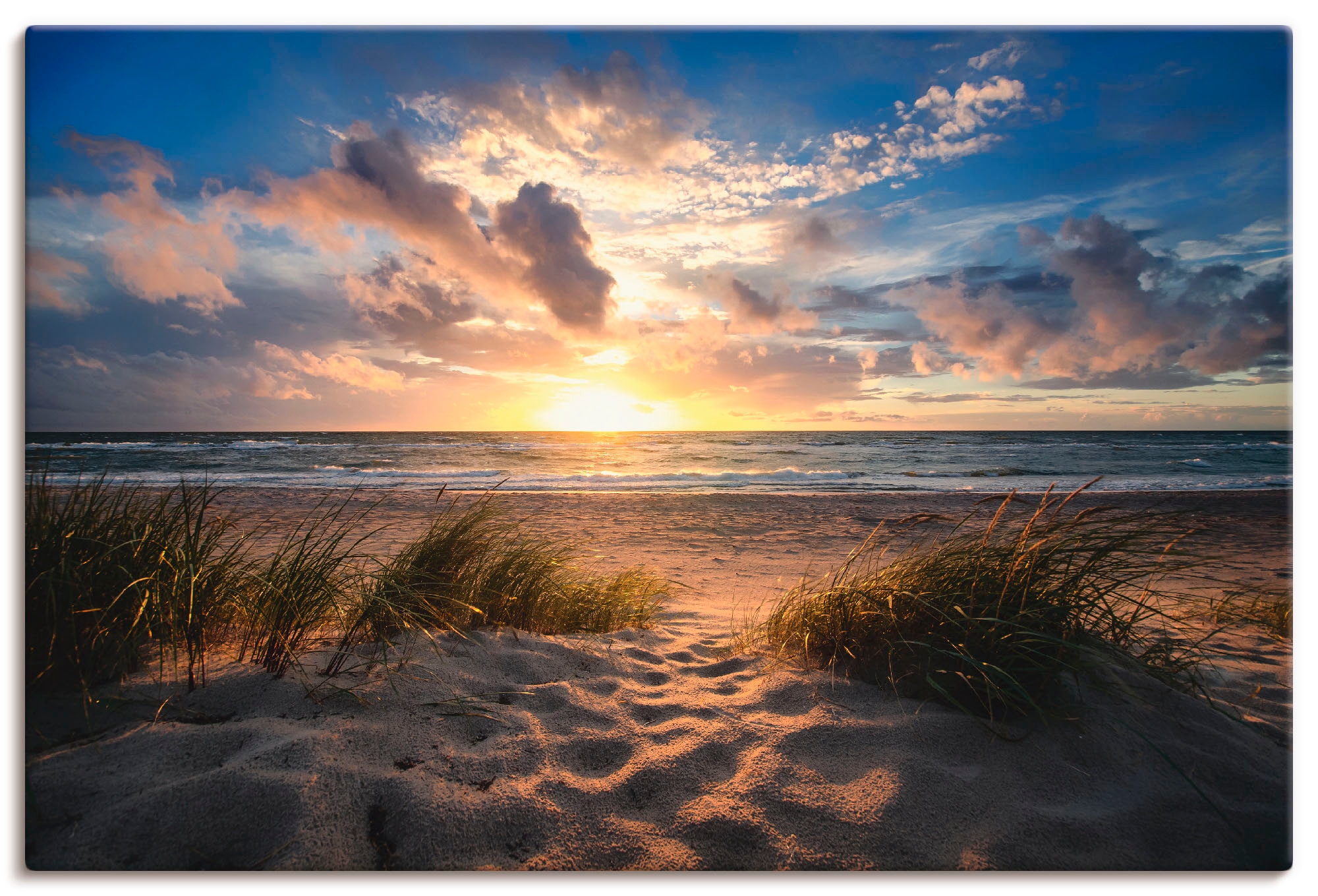 Image of Artland Leinwandbild "Ostseestrand" Strand 1 Stk. tlg. auf Holzrahmen gespannt