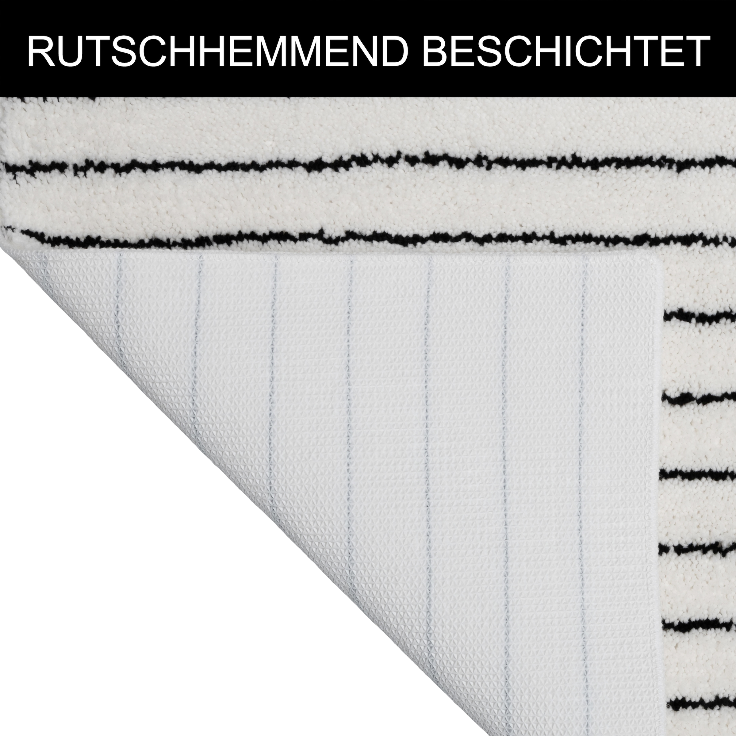 LeGer Home by Lena Gercke Tapis de bain »Tamsin, Badvorleger, Badezimmer Teppich, Duschvorleger« Höhe 10 mm revêtement antidérapant Séchage rapide | compatible chauffage au sol rayures, moderne