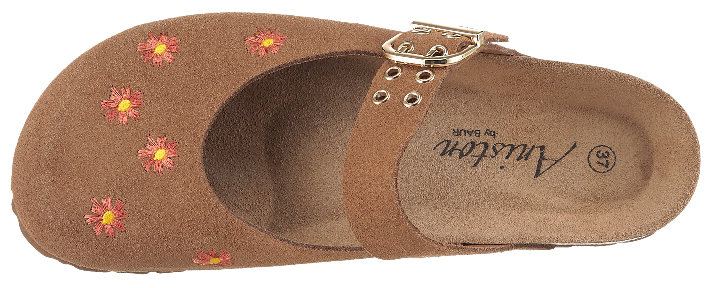 Aniston SHOES Sabot  Chaussure d'été, sabot avec broderie florale - NOUVELLE COLLECTION