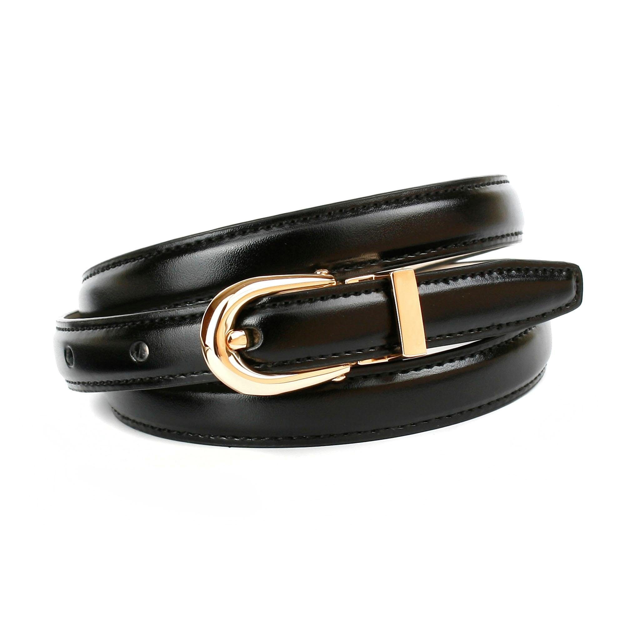 Image of Anthoni Crown Ledergürtel, in schmaler Form mit goldfarbener Schliesse bei Ackermann Versand Schweiz