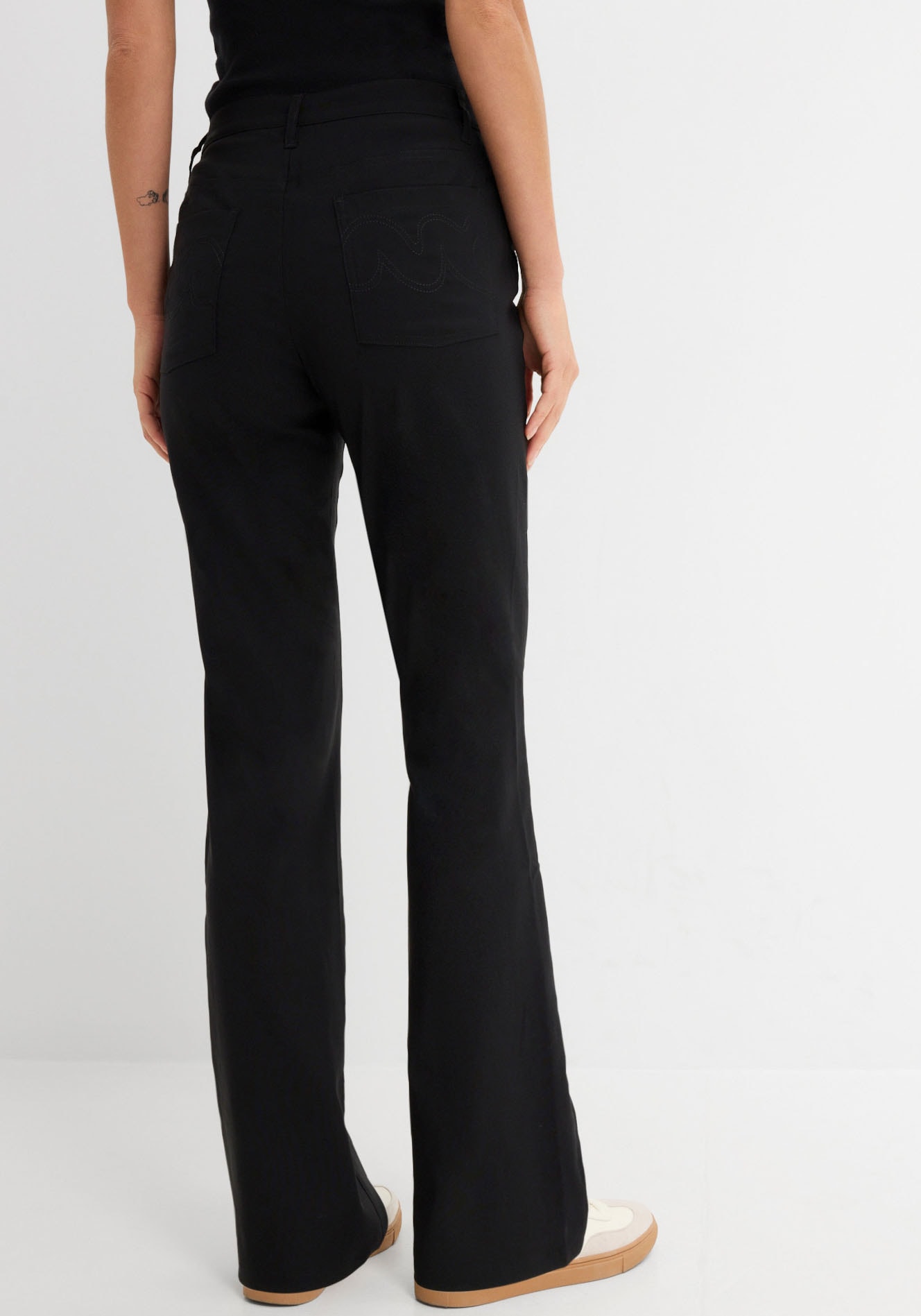 bonprix Stretch-Hose  aus Viskose, mit Bootcut-Design, Regular Fit, mit Gürtelschlaufen