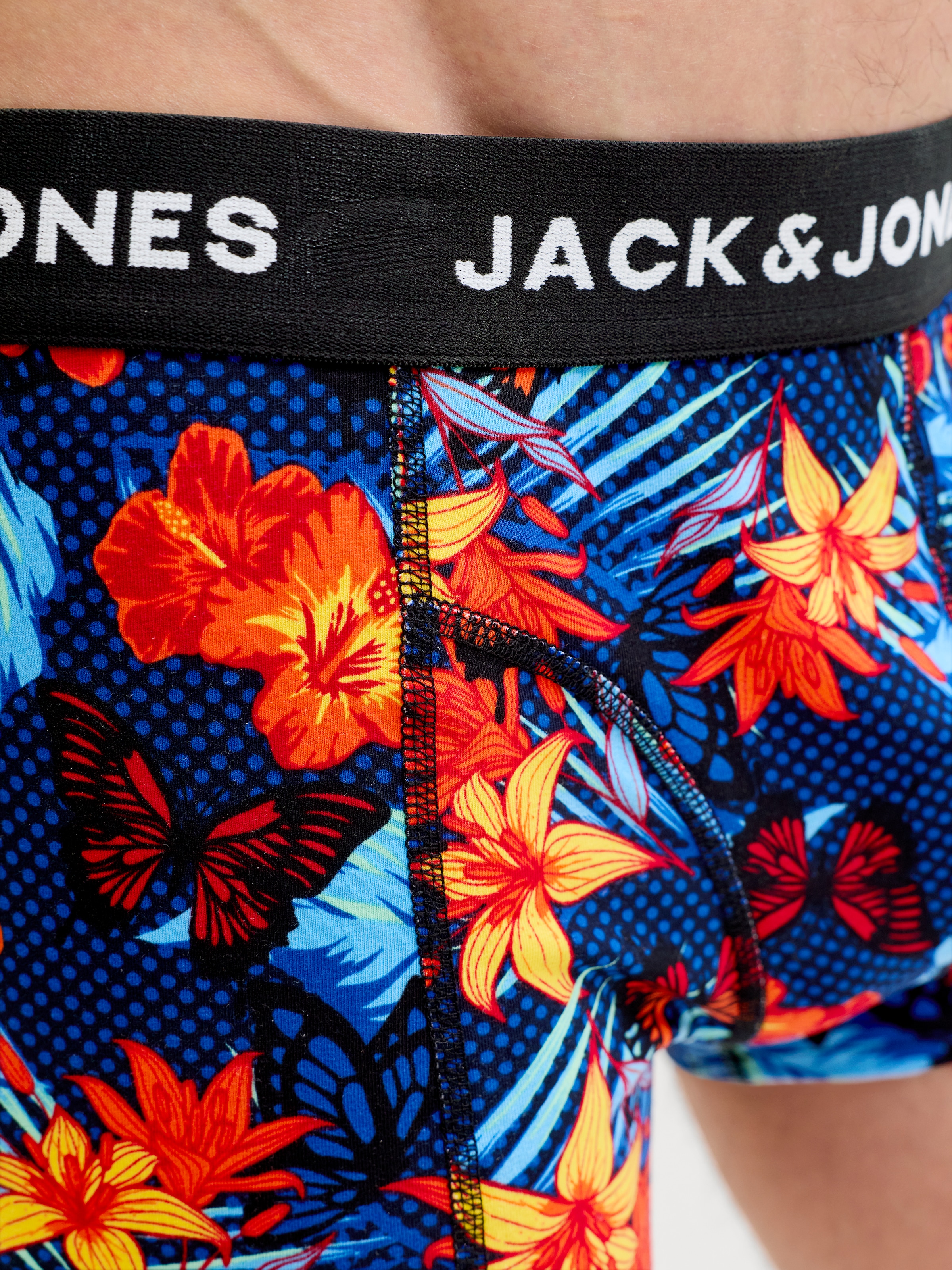Jack & Jones Tronc »JACOZZIE TRUNKS 5 PACK STYD« Paquet, 5 cuis mélange de coton, ceinture élastique