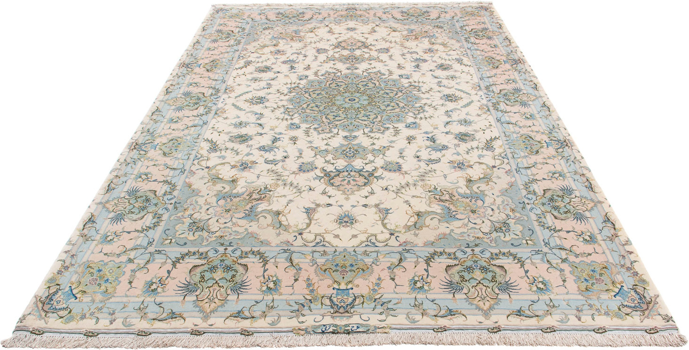 Image of morgenland Orientteppich »Perser - Täbriz - Royal - 305 x 197 cm - beige«, rechteckig, 7 mm Höhe, Wohnzimmer, Handgeknüpft, Einzelstück mit Zertifikat bei Ackermann Versand Schweiz