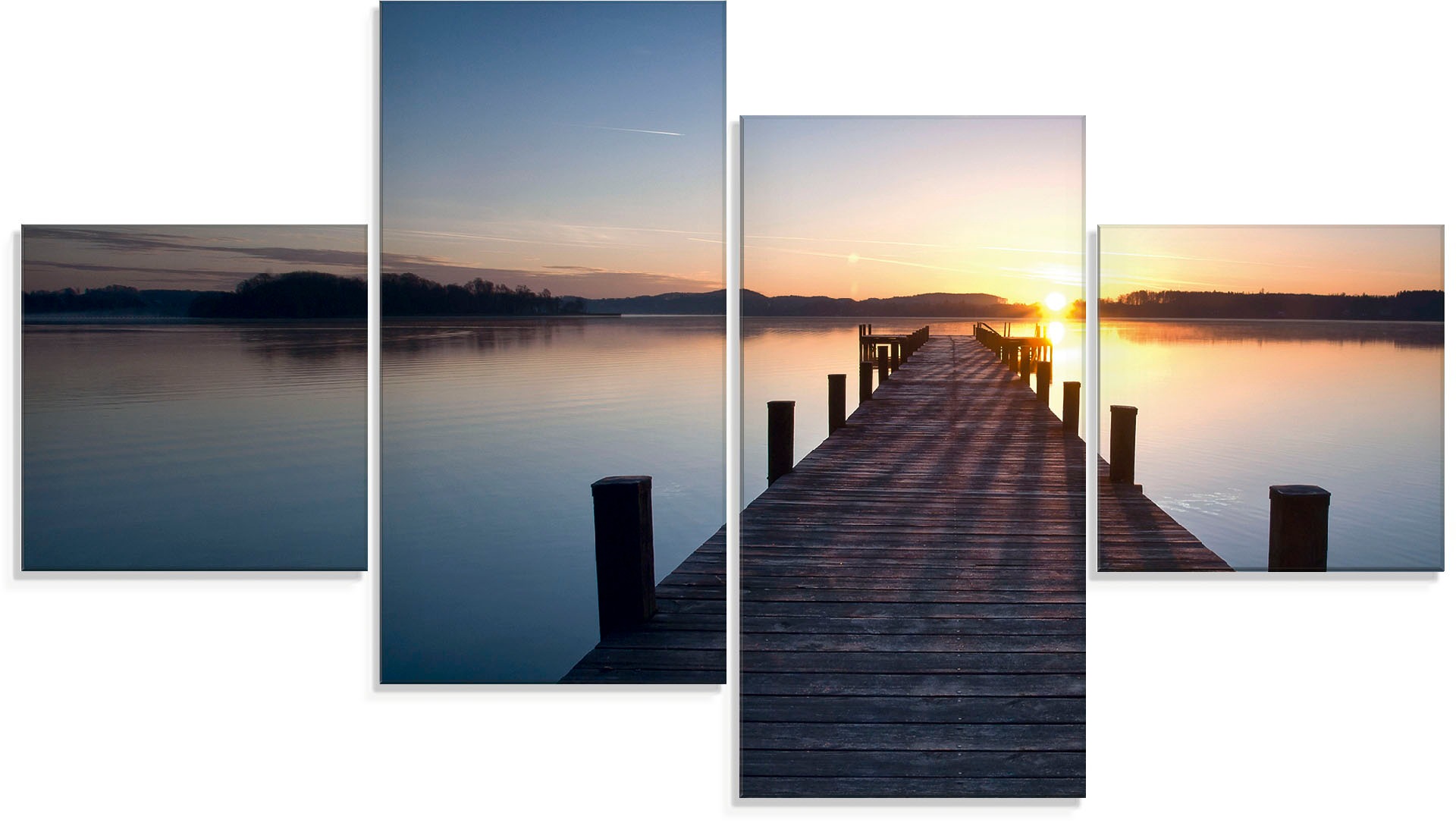 Image of Artland Glasbild »Sonnenstrahlen - Sonnenuntergang«, Gewässer, (4 St.) bei Ackermann Versand Schweiz