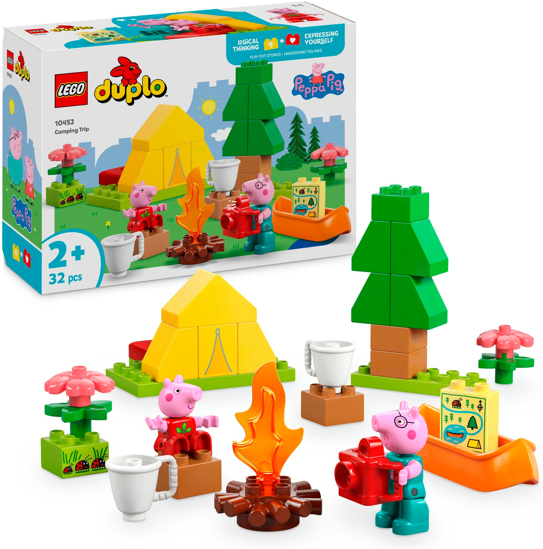 Image of LEGO Konstruktionsspielsteine "Campingausflug (10452), LEGO DUPLO Peppa Pig" Made in Europe