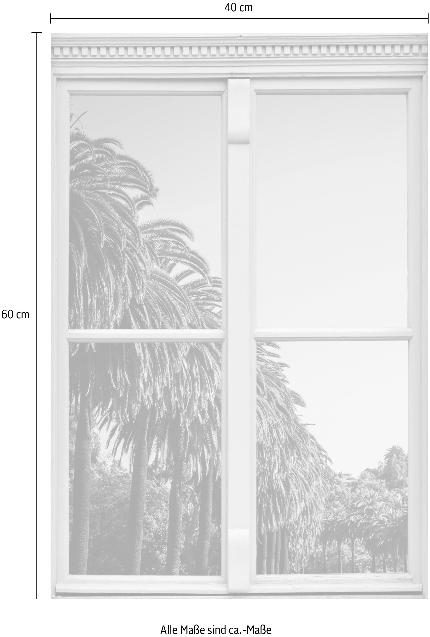 queence Wandsticker »Palmenallee«, Wandsticker, Wandbild, selbstklebend, 3D, Fenster