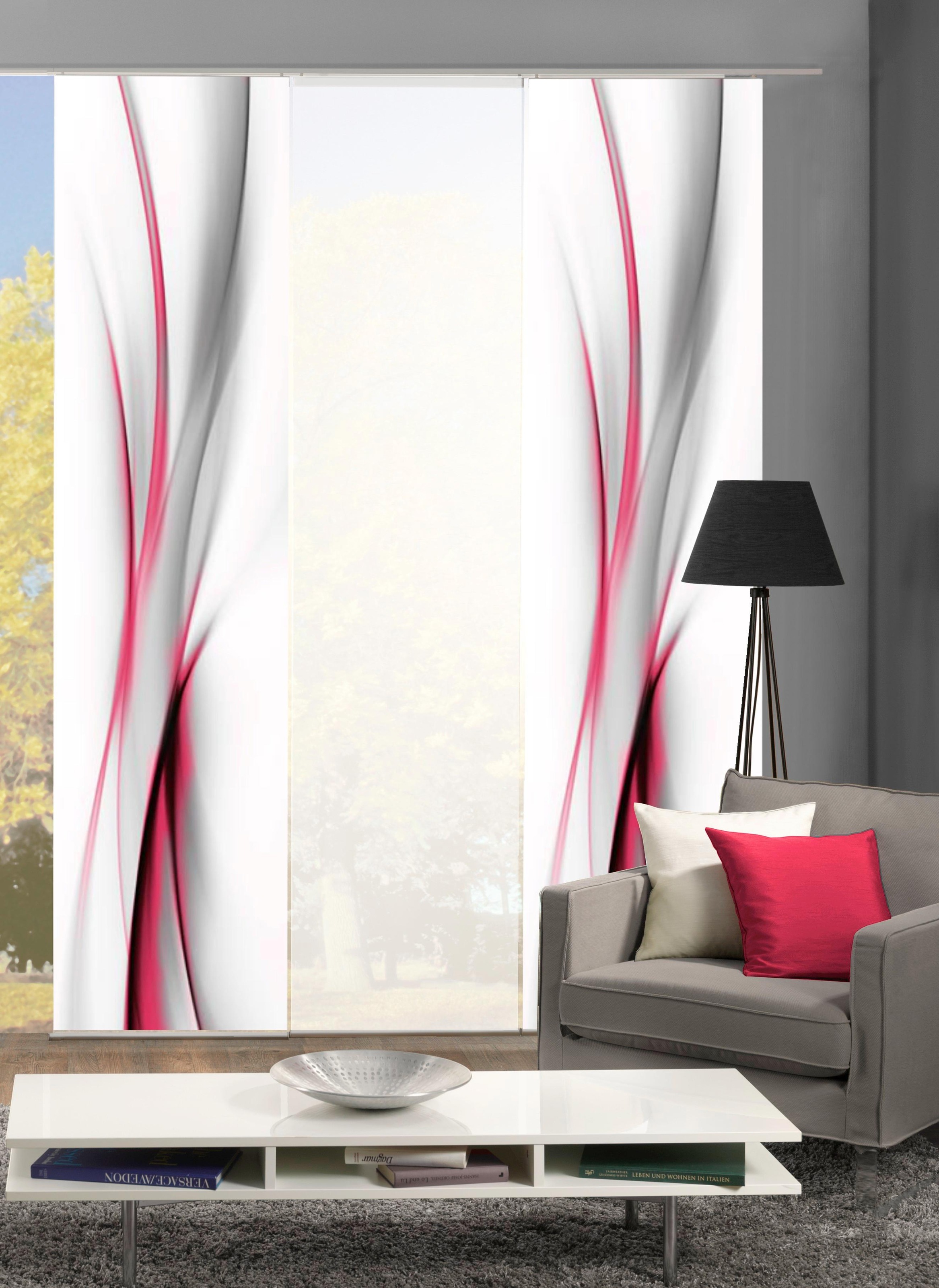 HOME WOHNIDEEN Schiebegardine »UFA« Klettband 3 Stk. tlg. HxB: 245x60, inkl. Befestigungszubehör