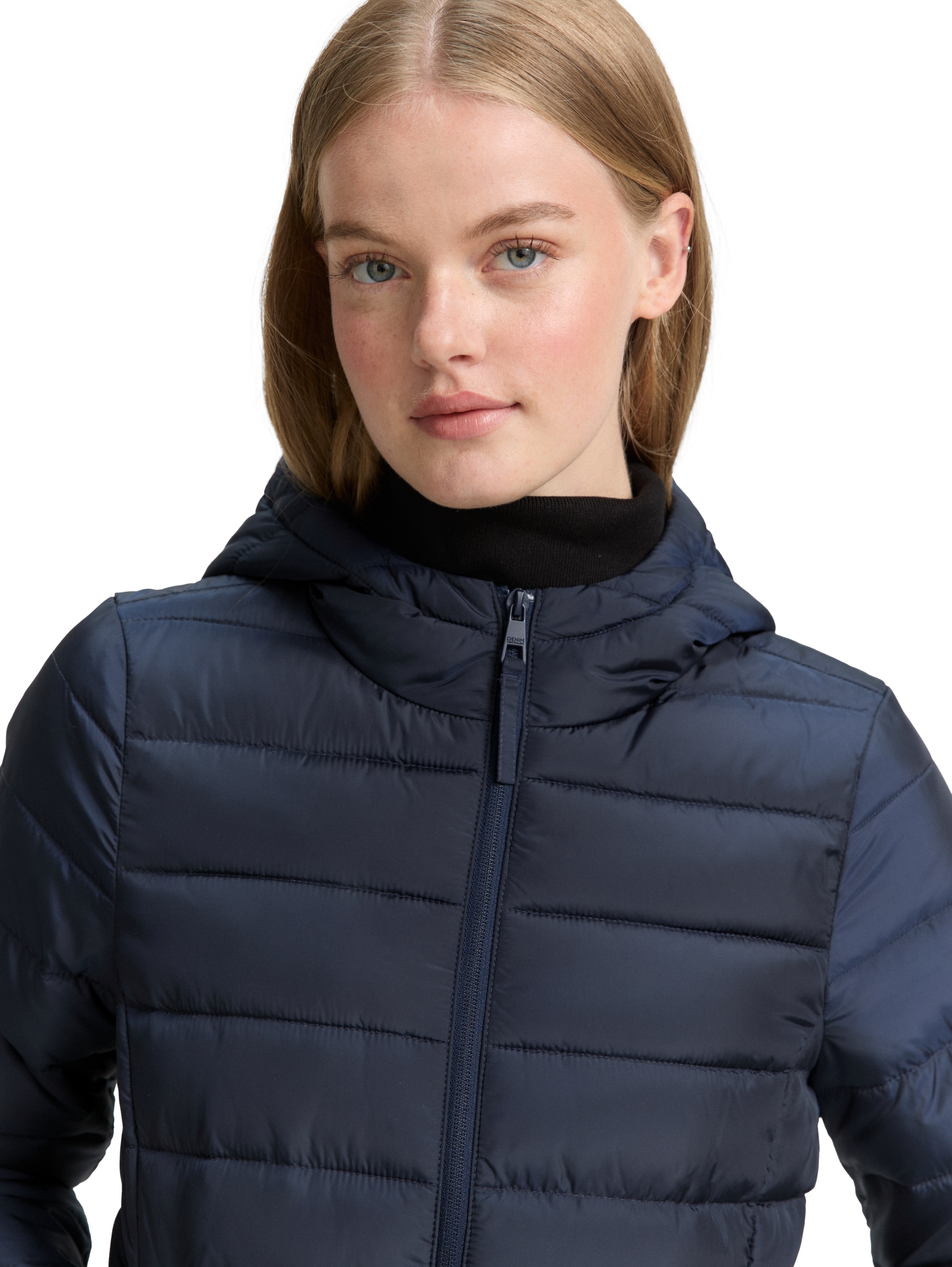 TOM TAILOR Denim Steppjacke, mit Kapuze, mit Kapuze