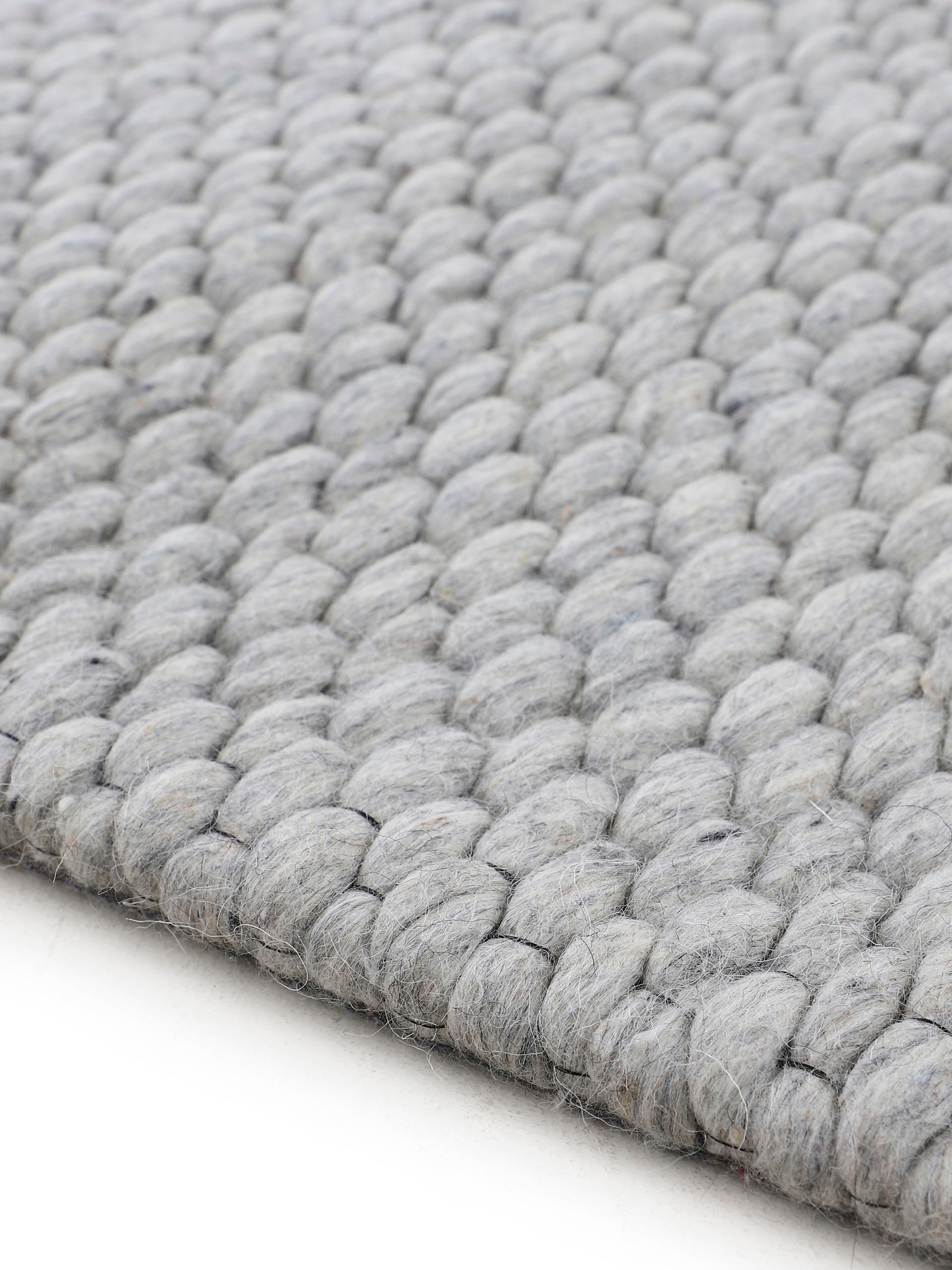 carpetfine Wollteppich »Sina«, rund, 14 mm Höhe, grobe Struktur, Zeitloses Design, reine Wolle, Wohnzimmer