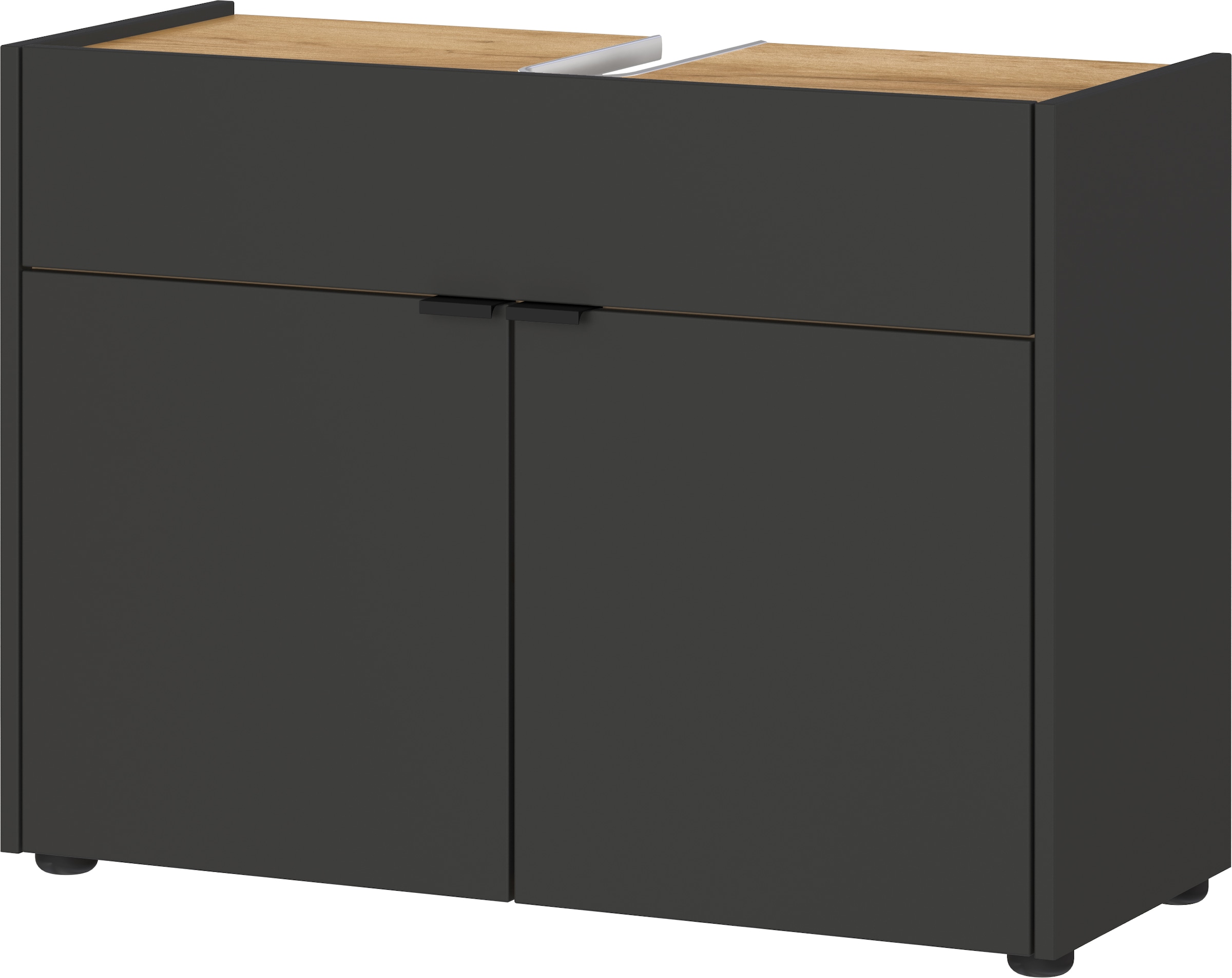 Image of GERMANIA Waschbeckenunterschrank "Ameca" Waschbeckenunterschrank mit einer Klappe und zwei Türen