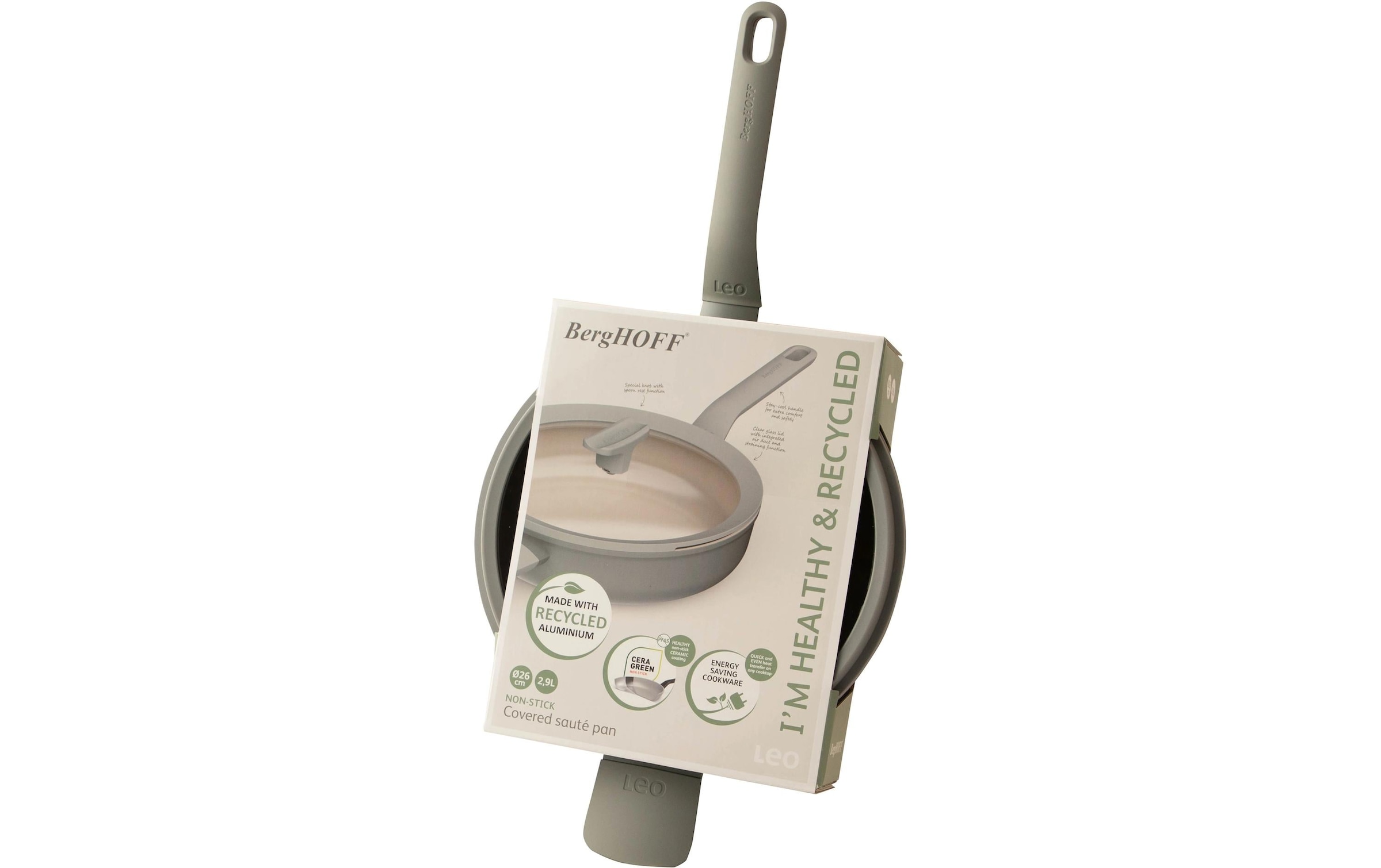 BergHOFF Sauteuse »Leo Balance Moonmist 26, inkl. Deckel« Aluminium