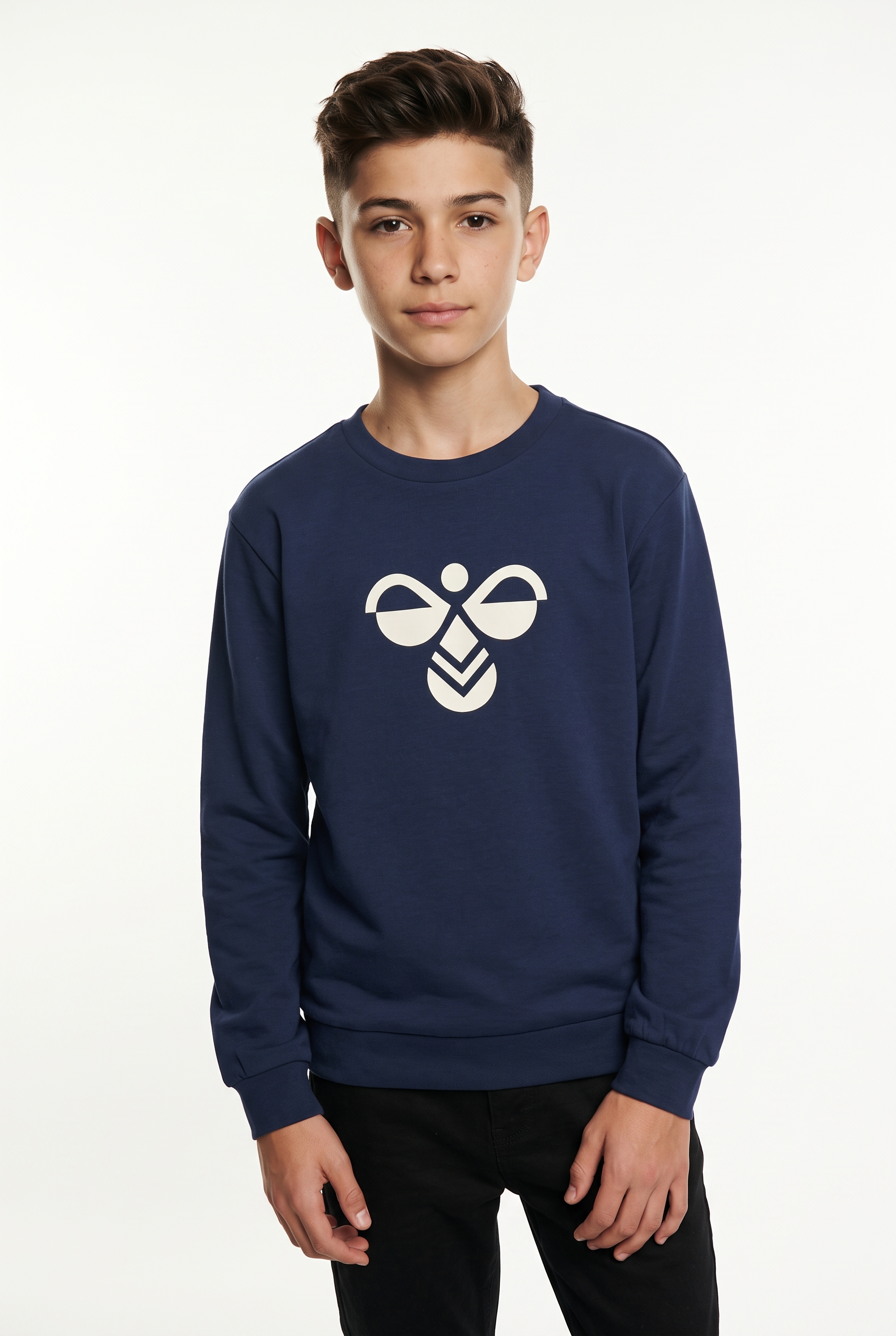 hummel Sweat-shirt »HMLJR REG TUKAS SWEATSHIRT«, style sportif, avec impression de logo et angles latéraux
