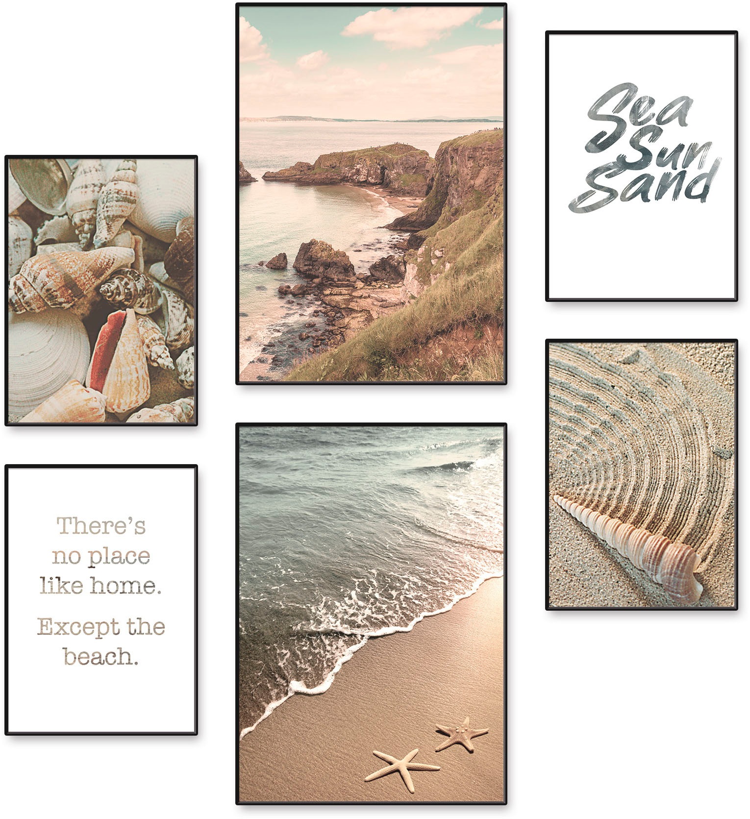 Image of Artland Poster »Urlaubsgefühle«, Strand, (6 St.), Poster, Wandbild, Bild, Wandposter bei Ackermann Versand Schweiz