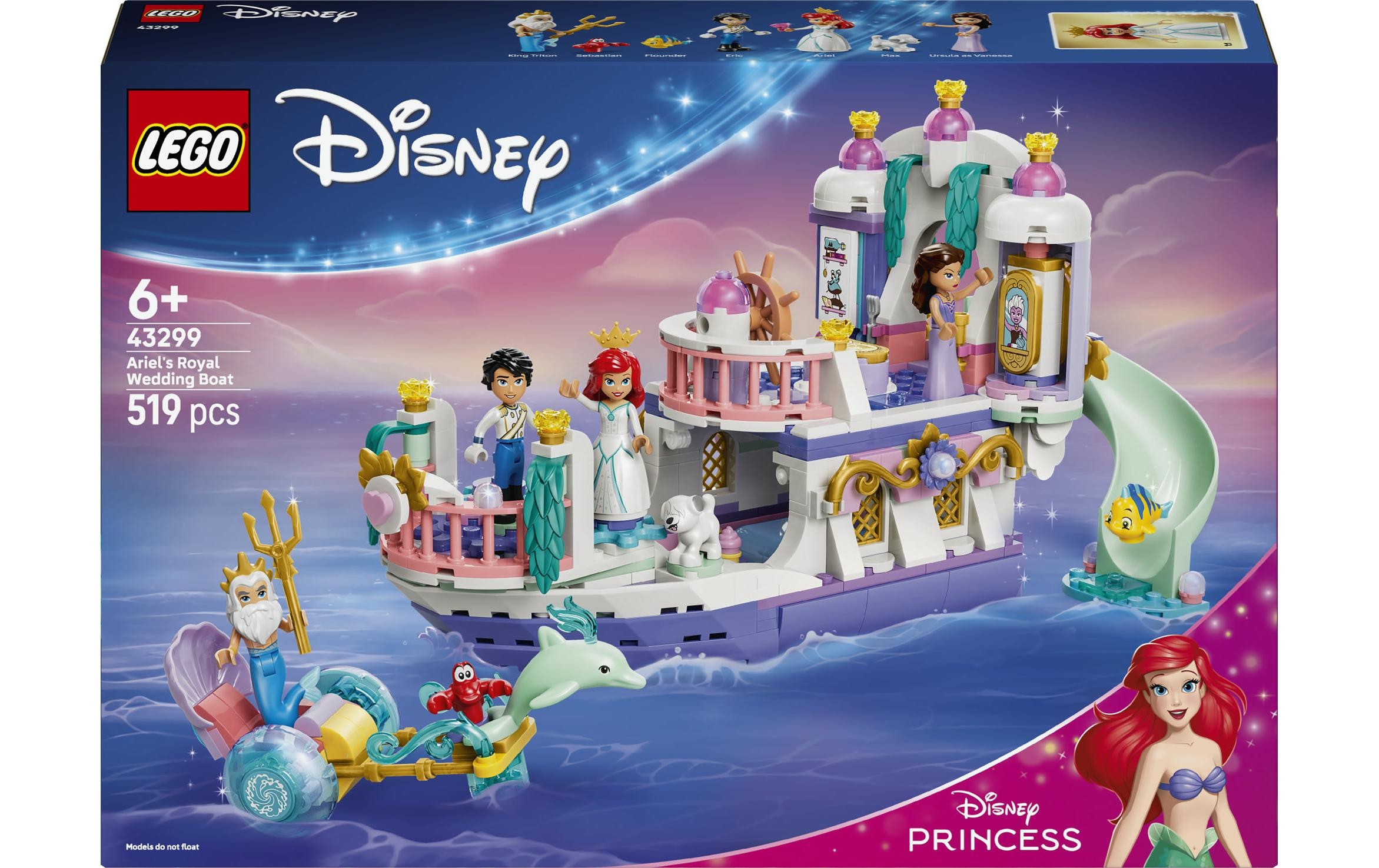 LEGO® Konstruktionsspielsteine »Arielles Königliches Hochzeitsboot (43299), LEGO Disney Princess« Made in Europe