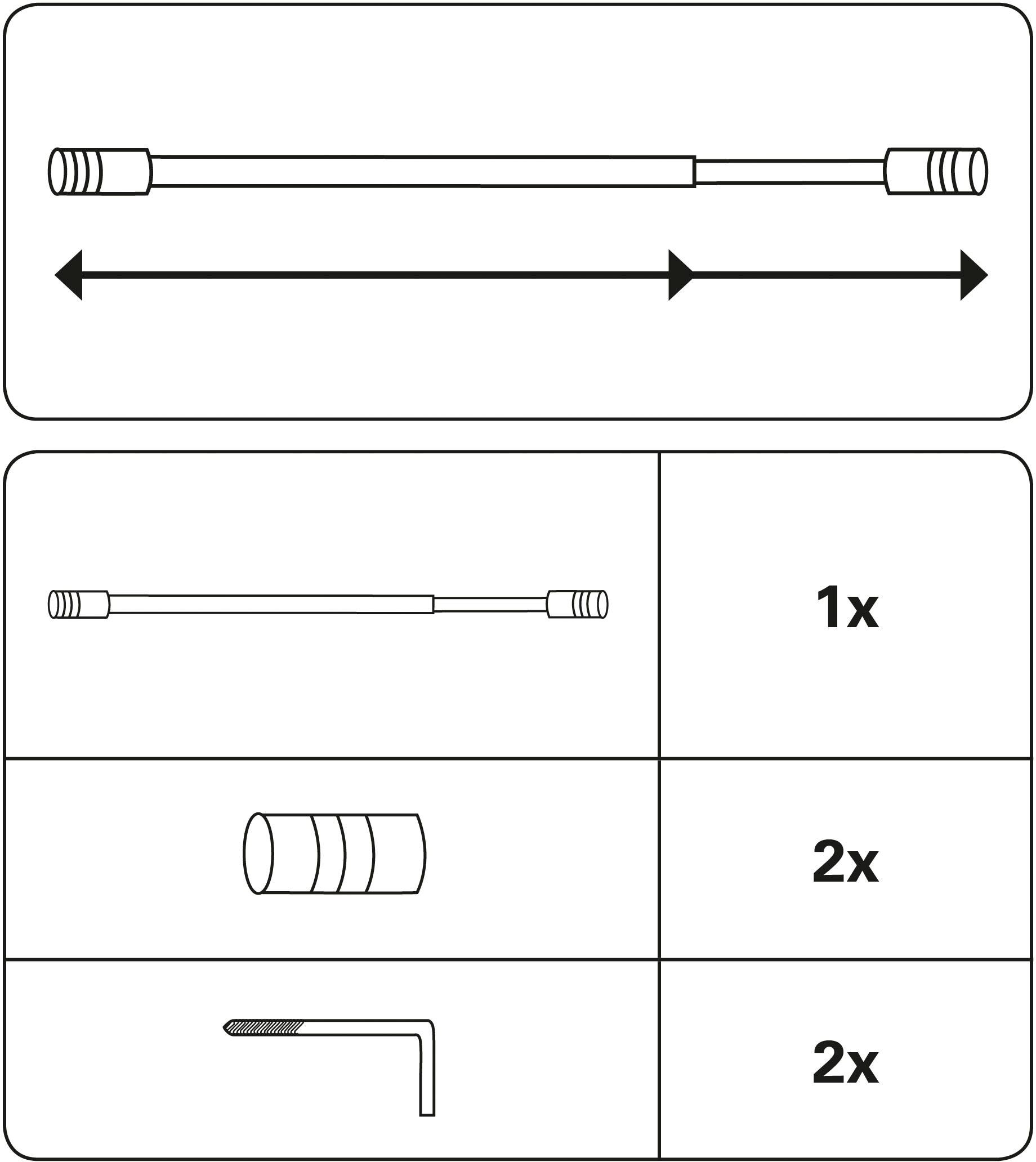 Ø Zylinder Vitragestange kaufen läufig-läufig, ausziehbar, 1 Vitragenstange, jetzt mm Serie 10 GARDINIA